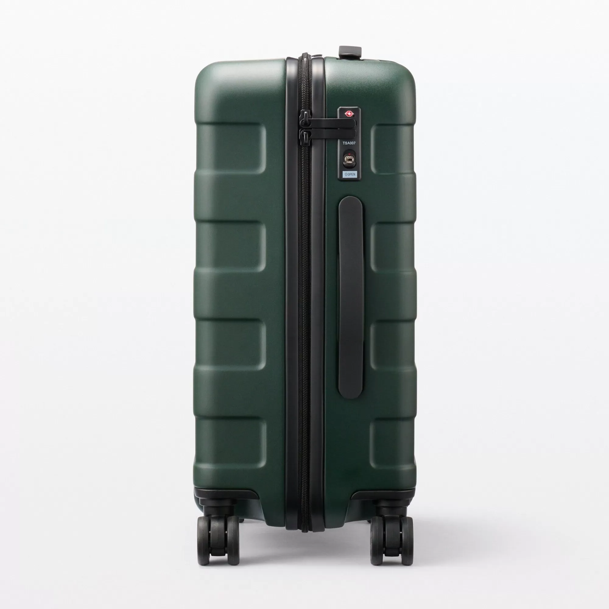 MUJI Adjustable Handle Hard Shell Suitcase 36L - Khaki Green | Carry-On Cheap