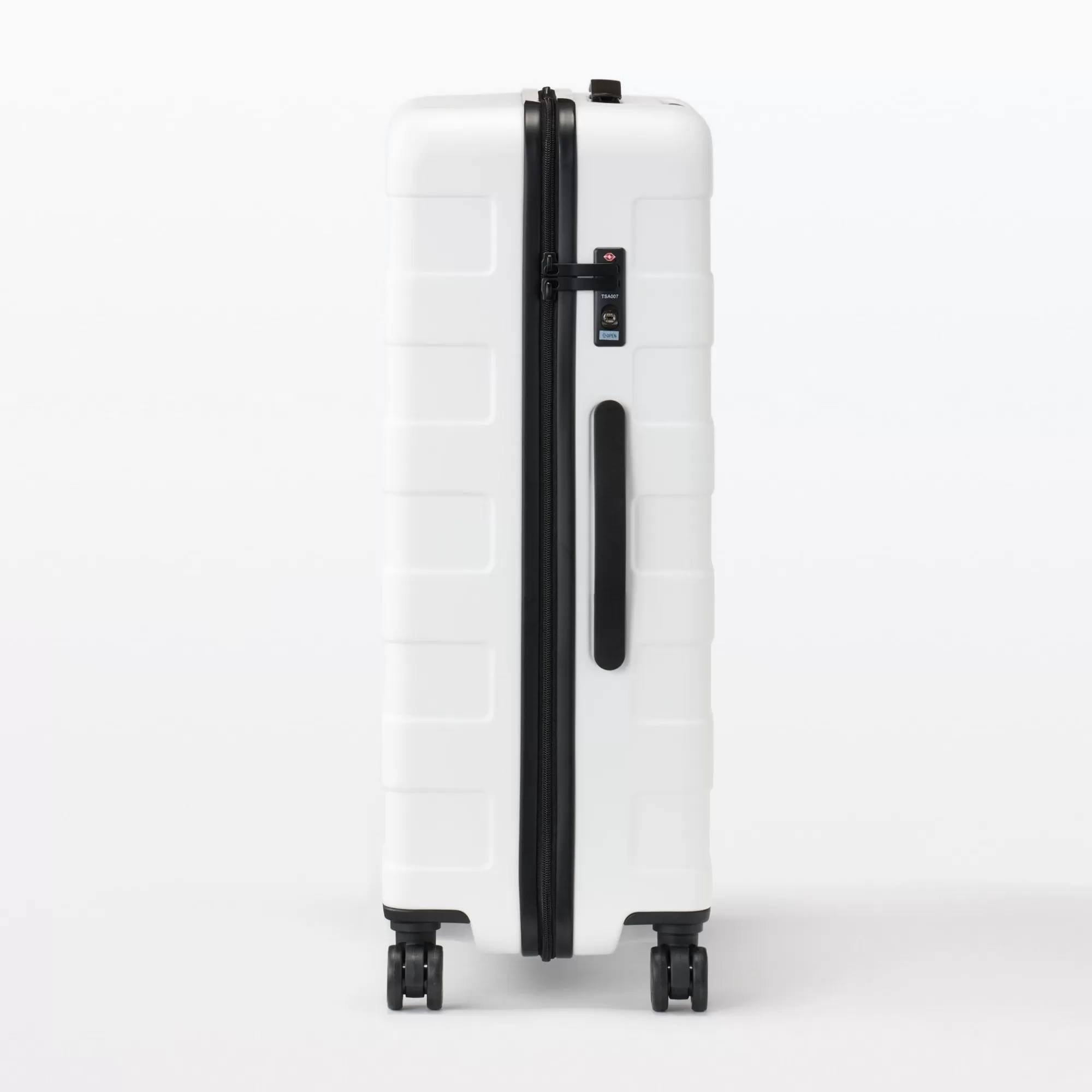 MUJI Adjustable Handle Hard Shell Suitcase 75L - White | Check-In New