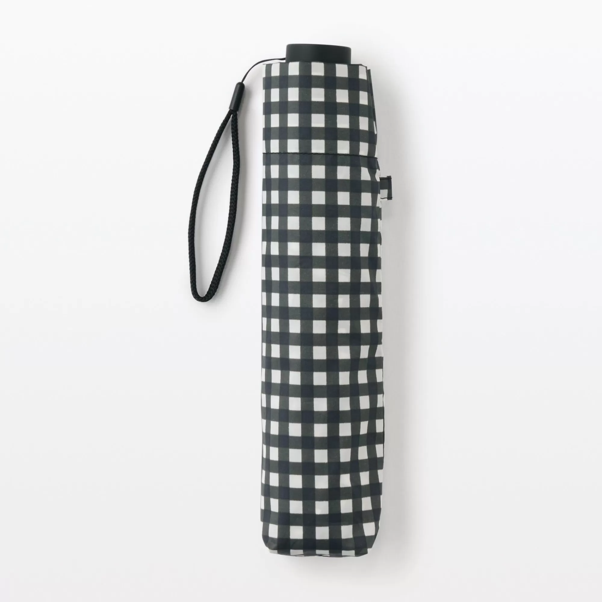 MUJI All-Weather Foldable Umbrella Black Check Hot