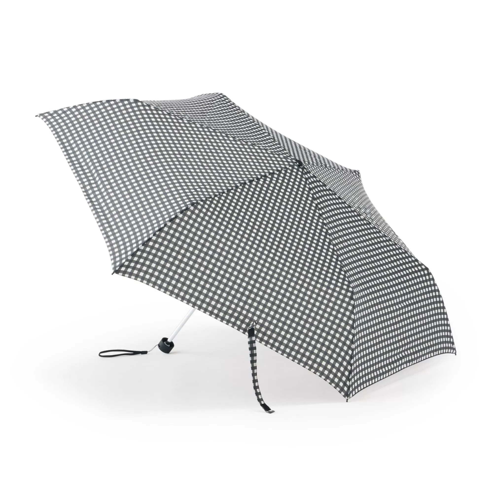 MUJI All-Weather Foldable Umbrella Black Check Hot