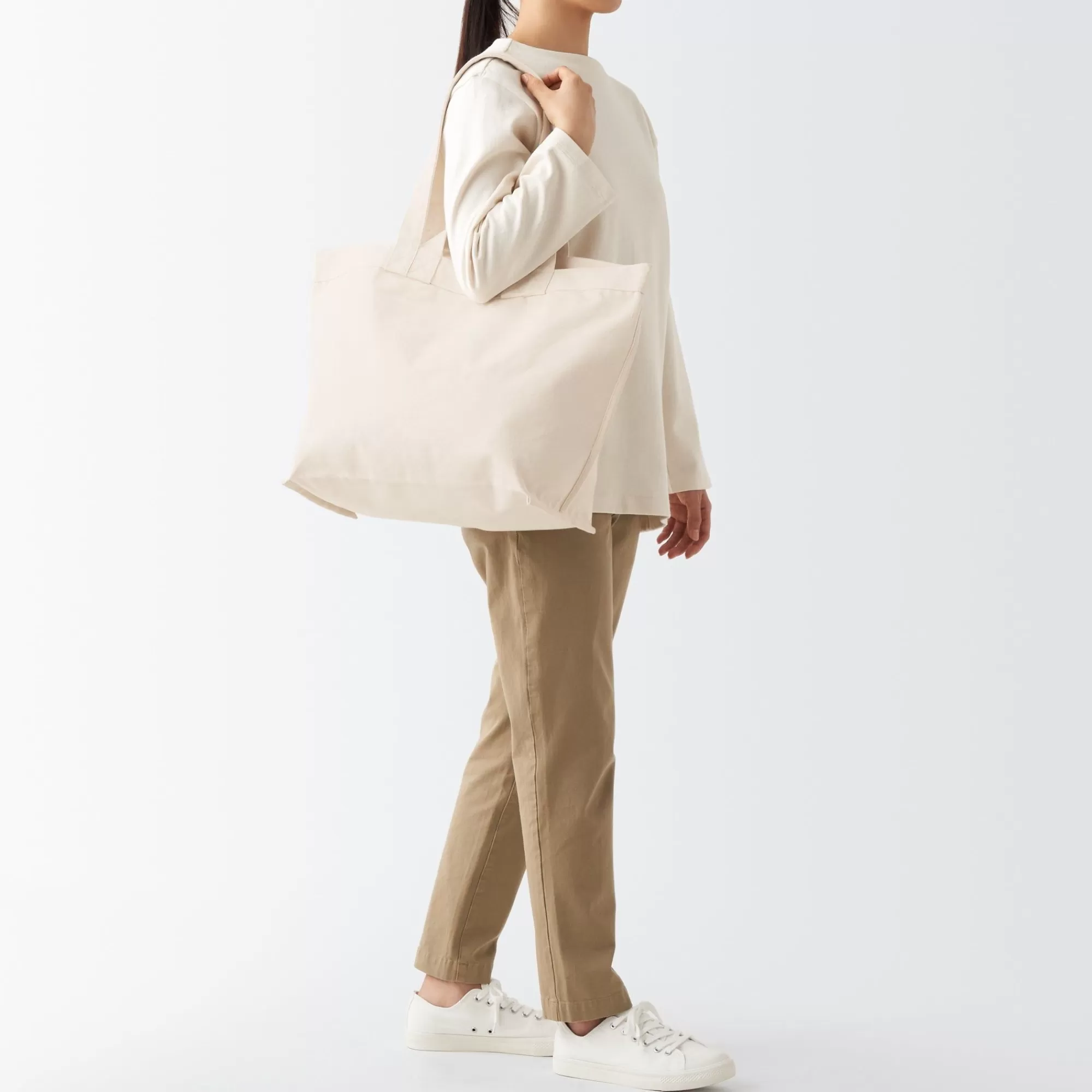 MUJI Canvas Double Handle Tote Bag Outlet