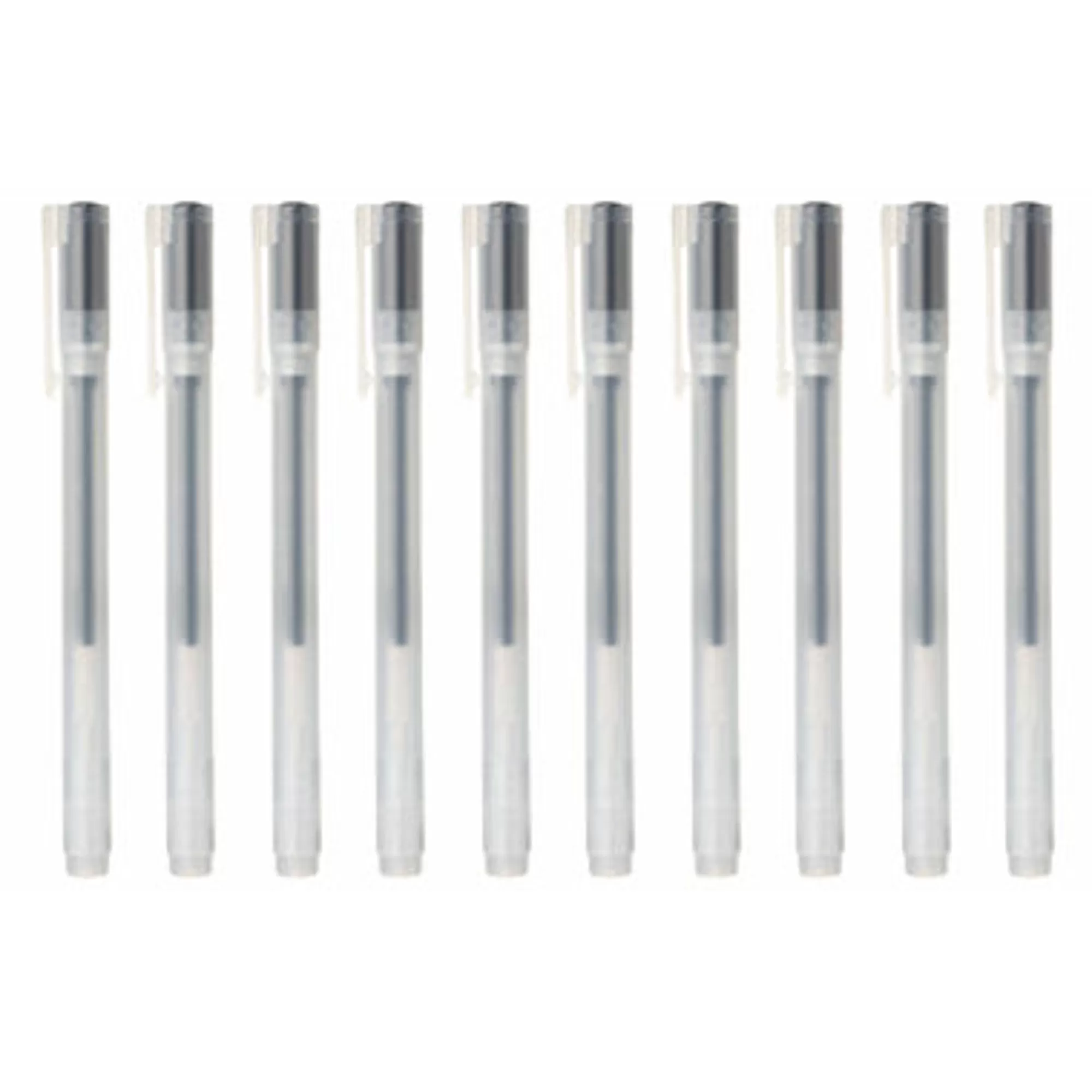 MUJI Gel Ink Cap Type Ballpoint Pen 0.38Mm 10 Pieces Set Black Fashion