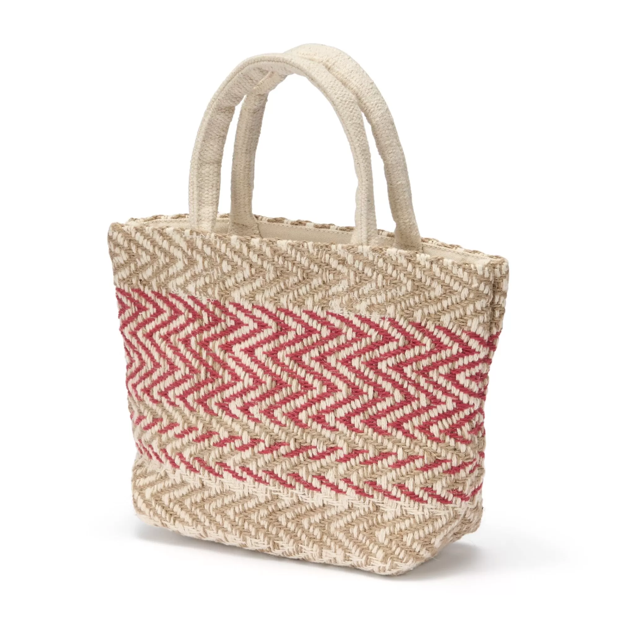 MUJI Indian Handwoven Mini Tote Bag - Red Cheap