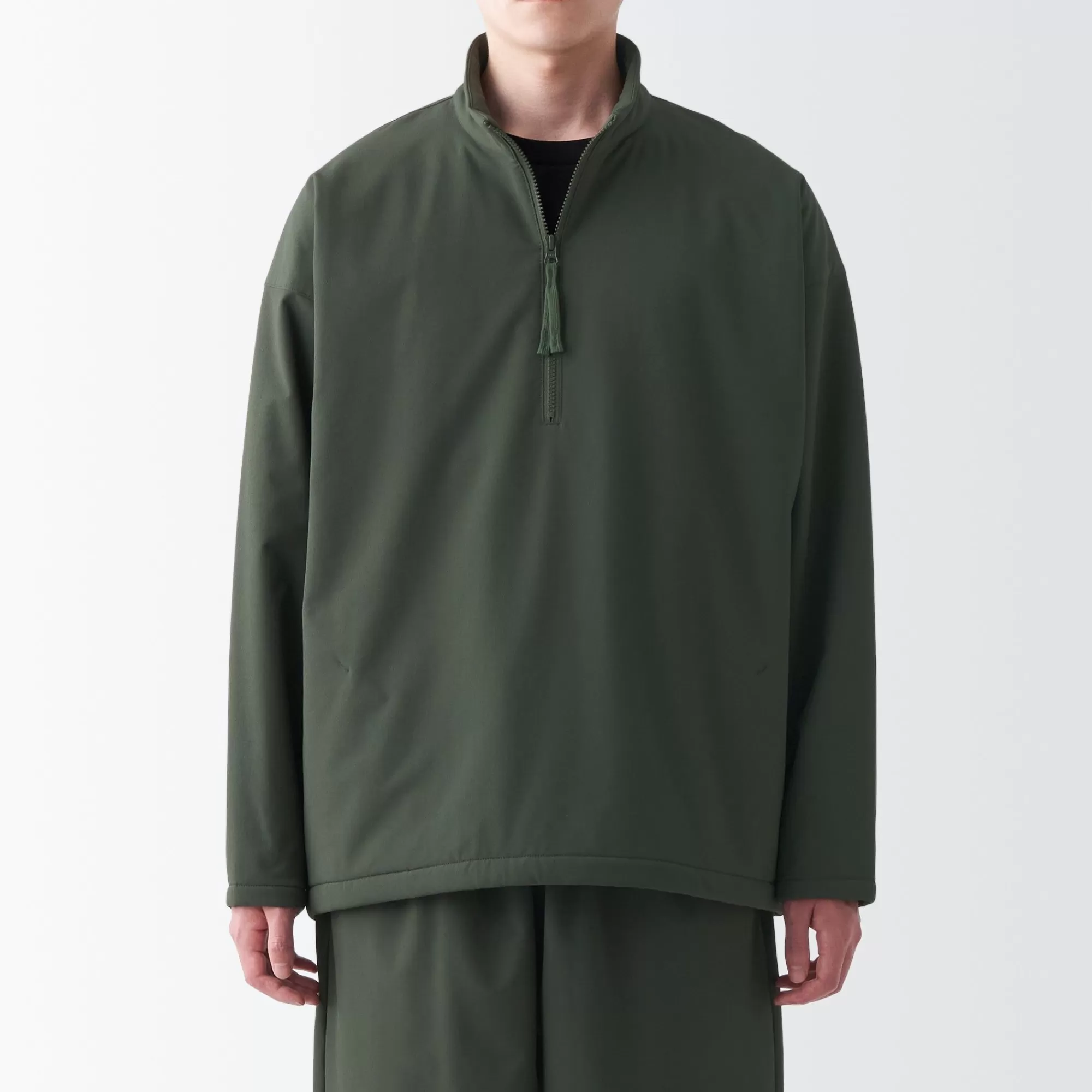 MUJI Labo Brushed Lining Half Zip Pullover Clearance