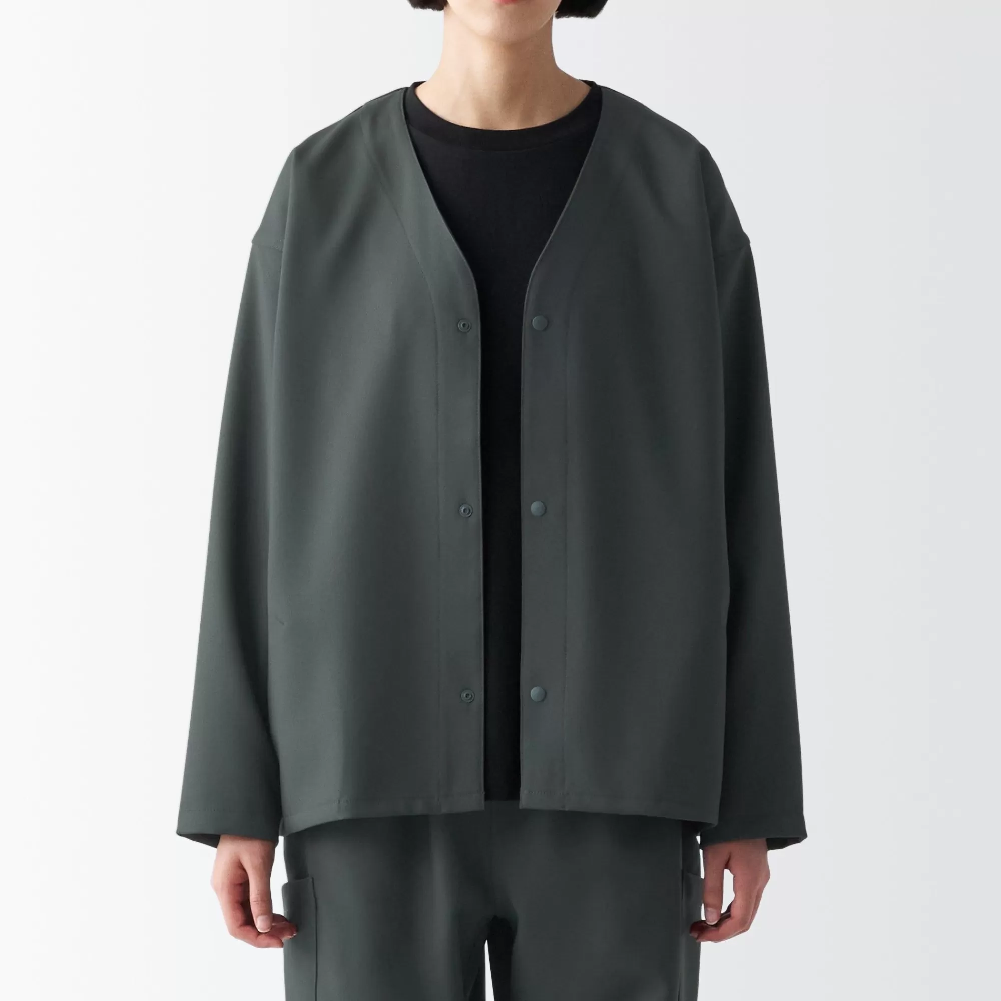 MUJI Labo Unisex Easy-Clean Collarless Jacket Flash Sale