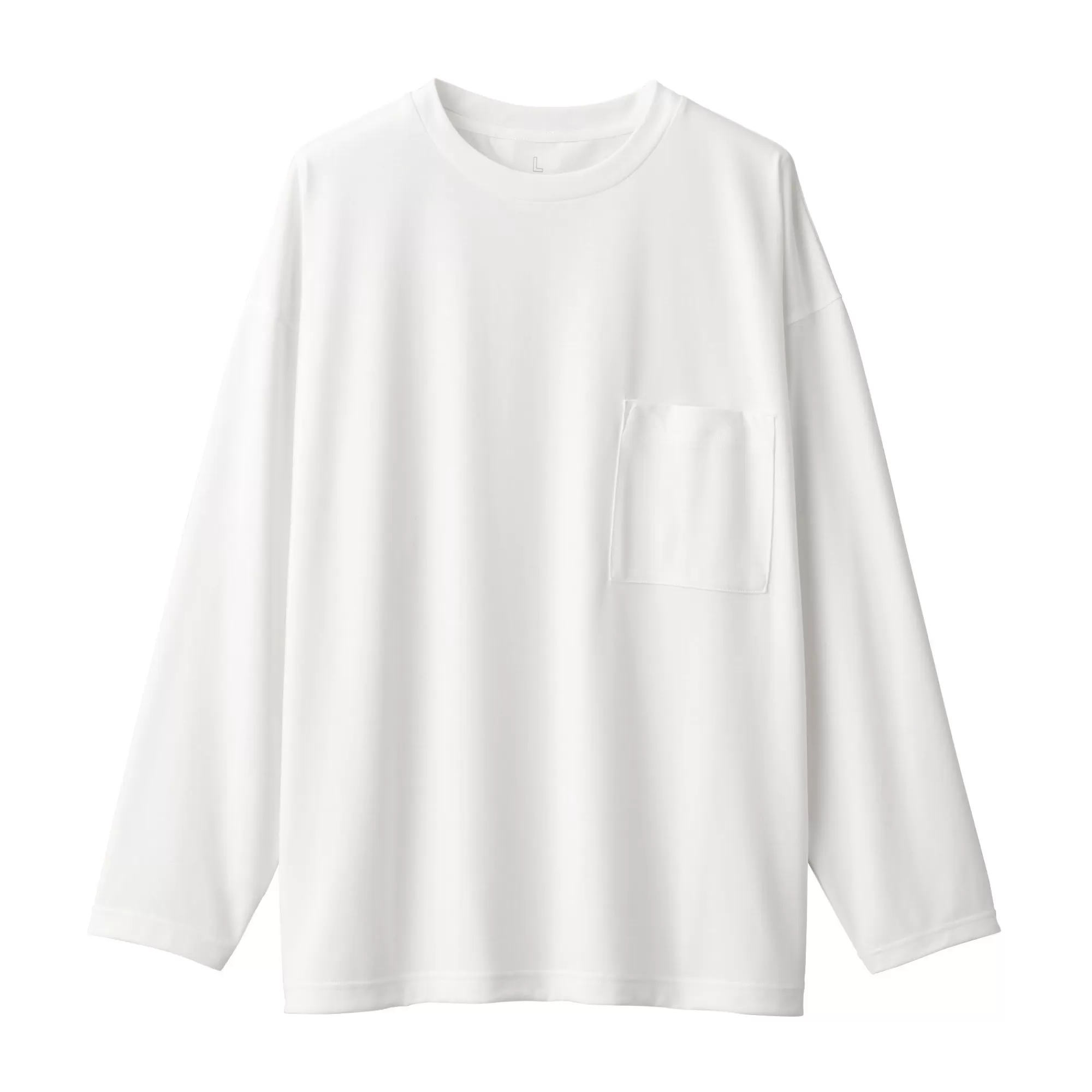 MUJI Labo Unisex Easy-Clean Quick Dry Crew Neck Long Sleeve T-Shirt Fashion