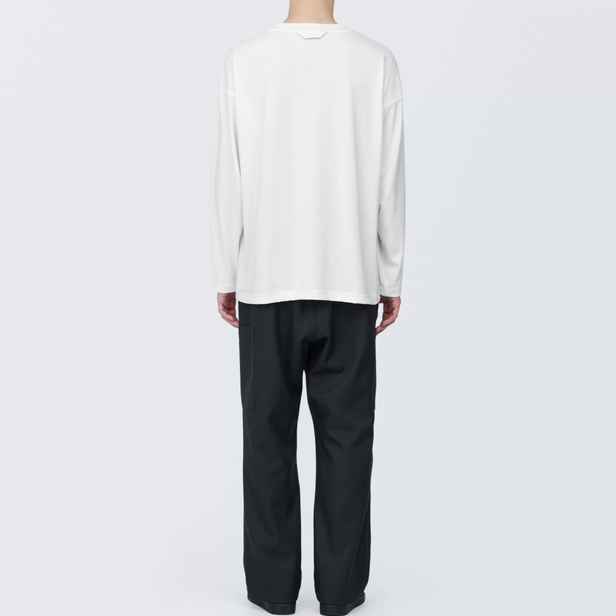 MUJI Labo Unisex Easy-Clean Quick Dry Crew Neck Long Sleeve T-Shirt Fashion