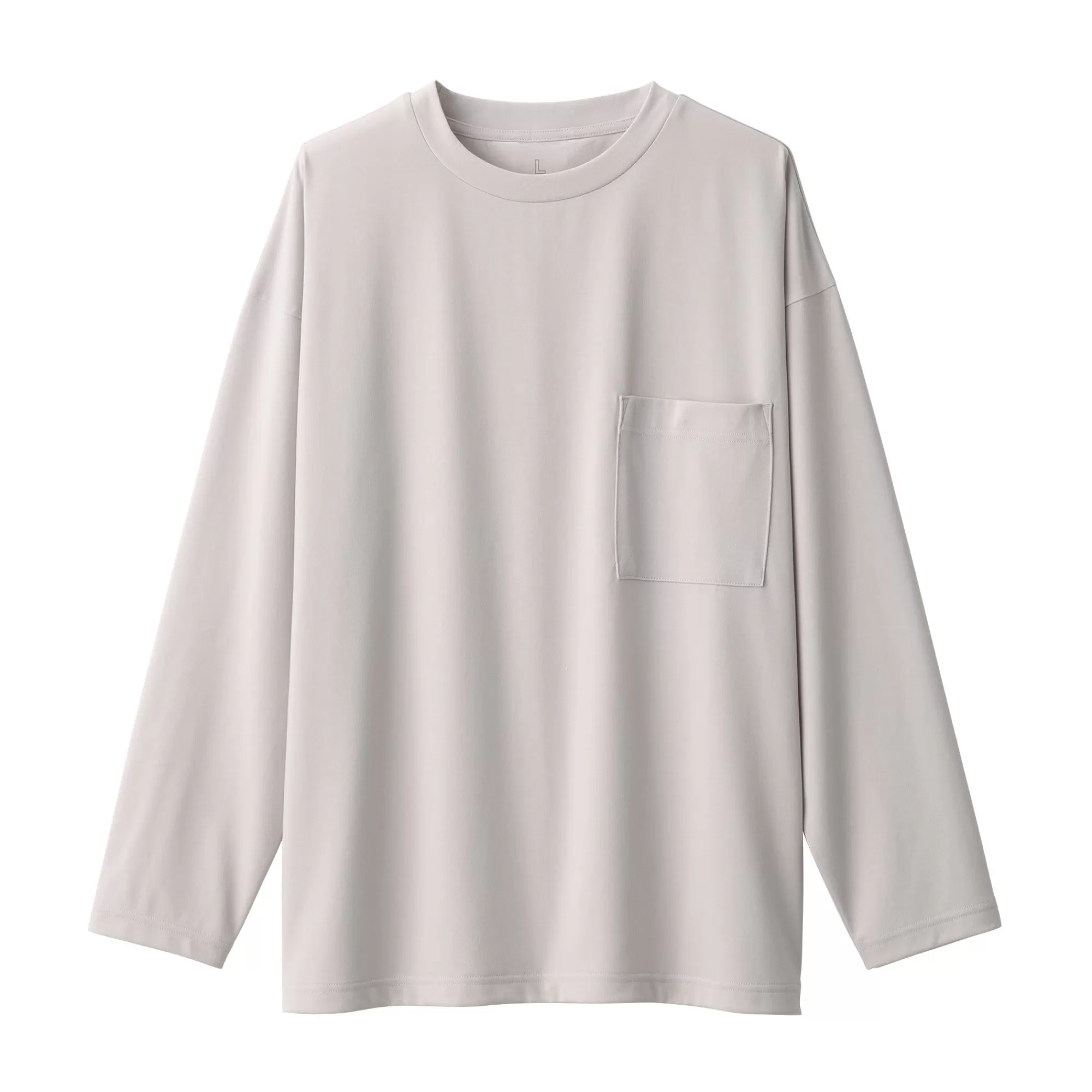 MUJI Labo Unisex Easy-Clean Quick Dry Crew Neck Long Sleeve T-Shirt Fashion