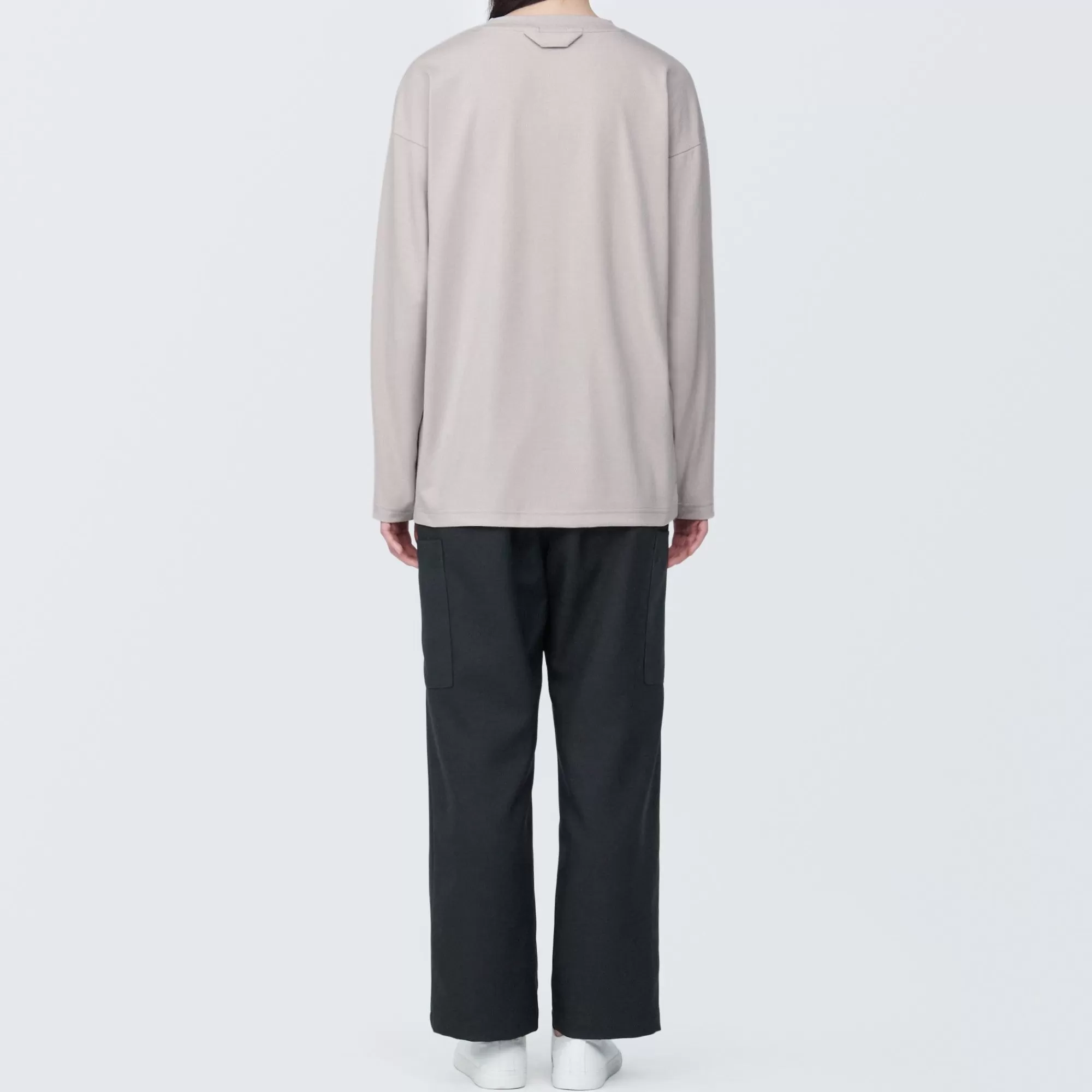 MUJI Labo Unisex Easy-Clean Quick Dry Crew Neck Long Sleeve T-Shirt Fashion