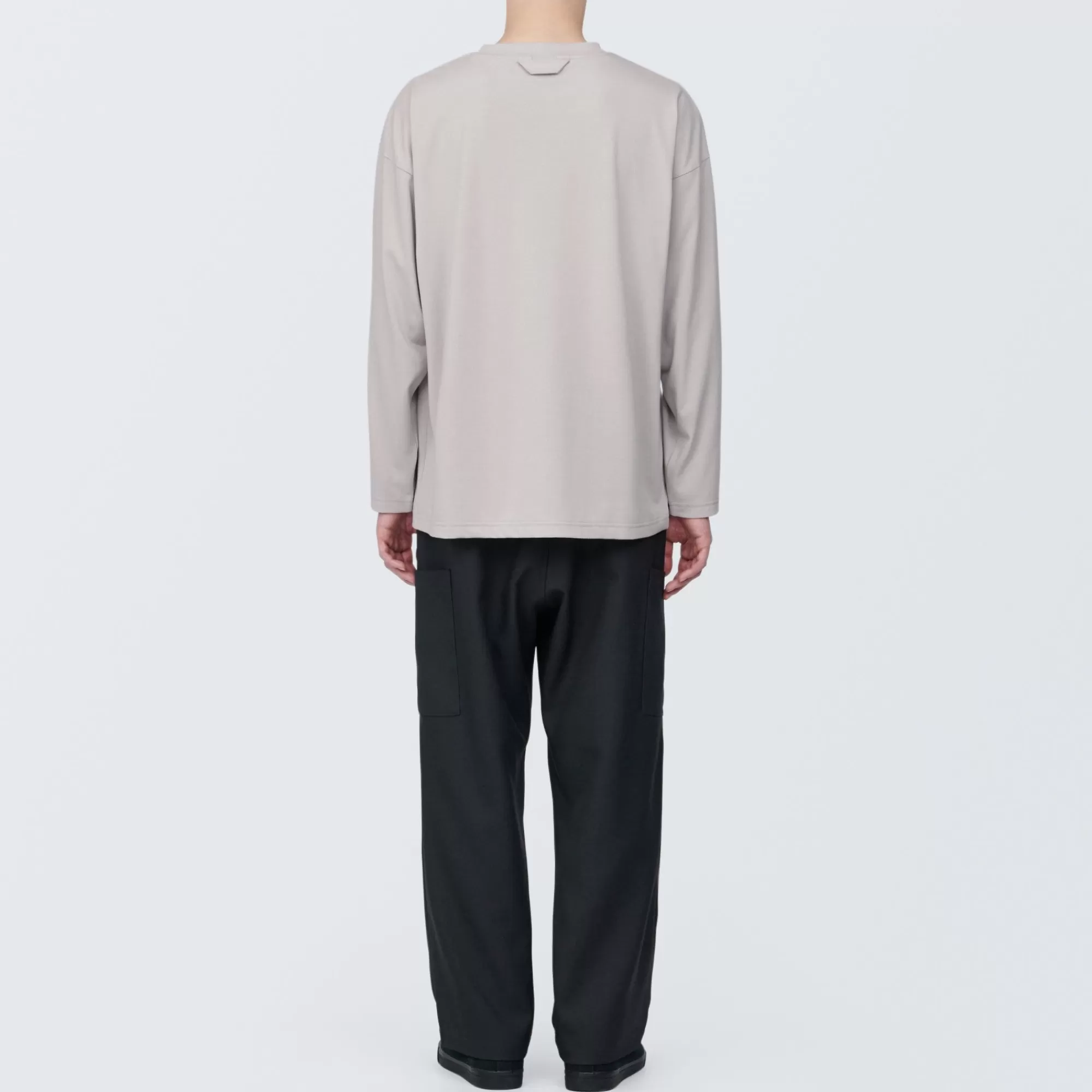 MUJI Labo Unisex Easy-Clean Quick Dry Crew Neck Long Sleeve T-Shirt Fashion