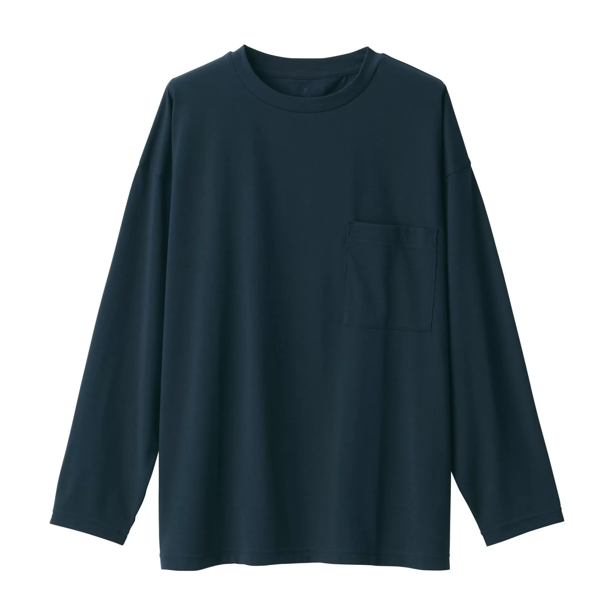 MUJI Labo Unisex Easy-Clean Quick Dry Crew Neck Long Sleeve T-Shirt Fashion