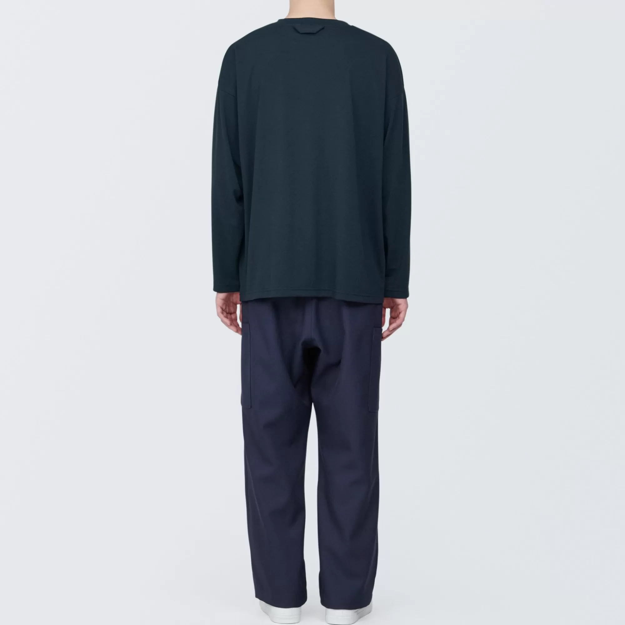 MUJI Labo Unisex Easy-Clean Quick Dry Crew Neck Long Sleeve T-Shirt Fashion