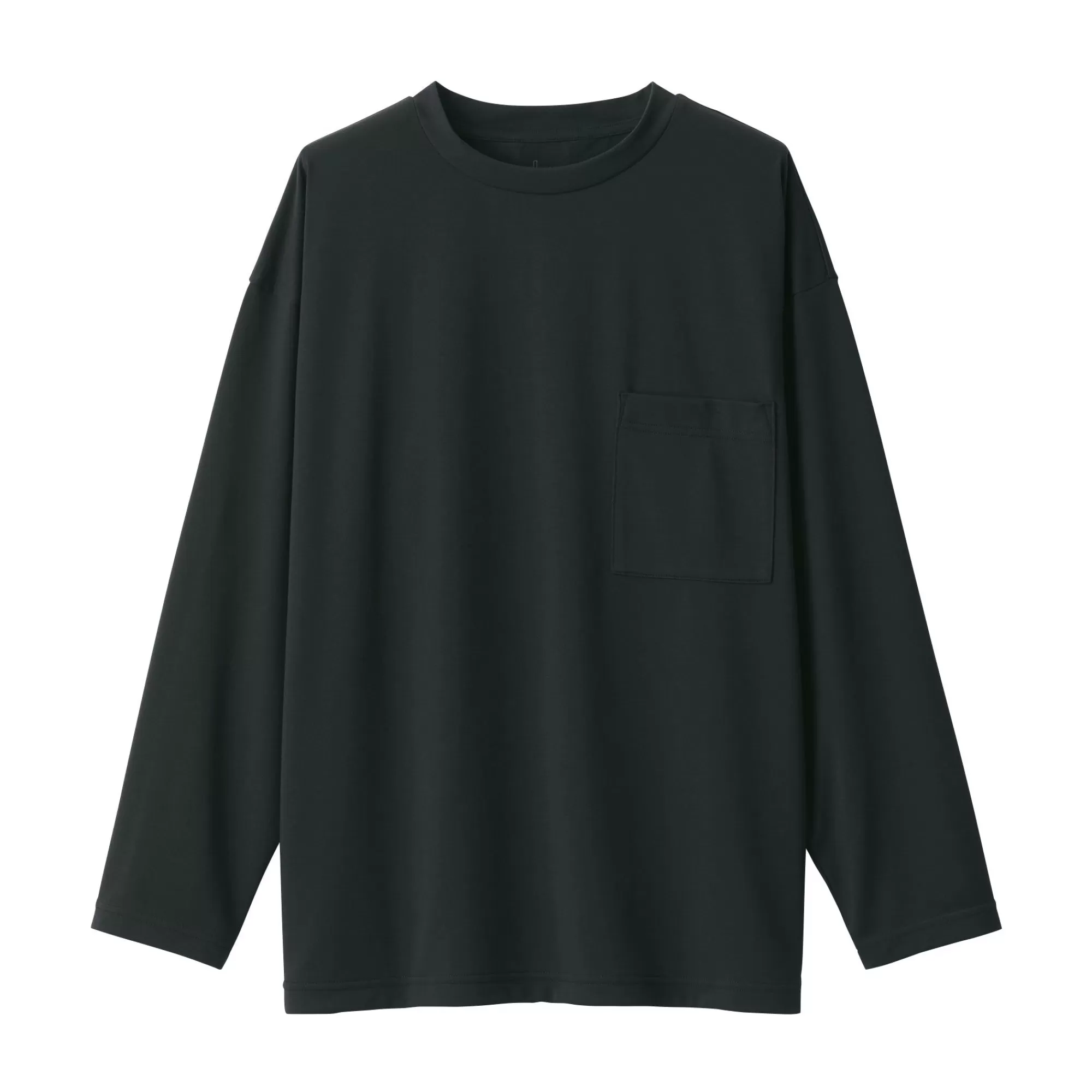 MUJI Labo Unisex Easy-Clean Quick Dry Crew Neck Long Sleeve T-Shirt Fashion