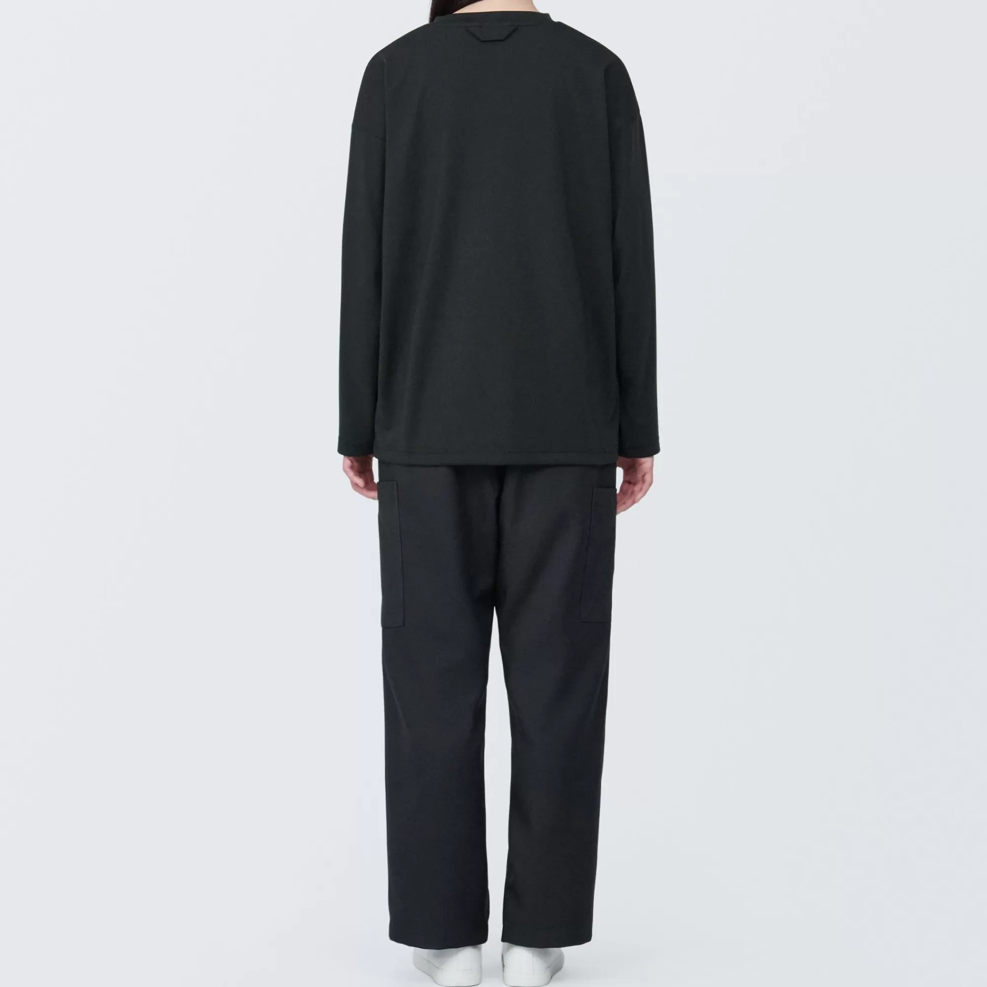 MUJI Labo Unisex Easy-Clean Quick Dry Crew Neck Long Sleeve T-Shirt Fashion