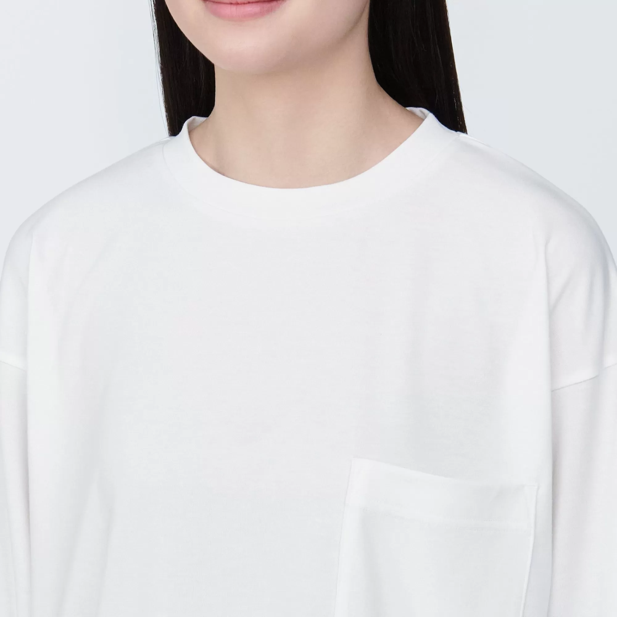 MUJI Labo Unisex Easy-Clean Quick Dry Crew Neck Long Sleeve T-Shirt Fashion