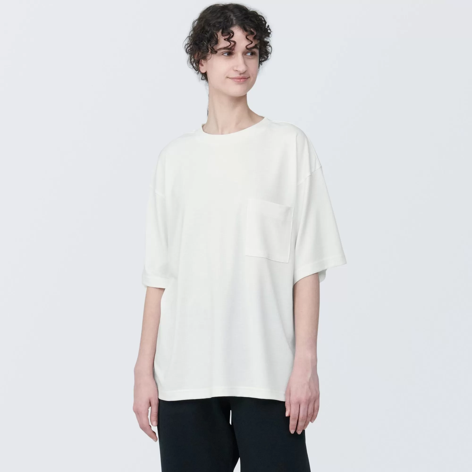 MUJI Labo Unisex Easy-Clean Quick Drying Crew Neck Short Sleeve T-Shirt Flash Sale