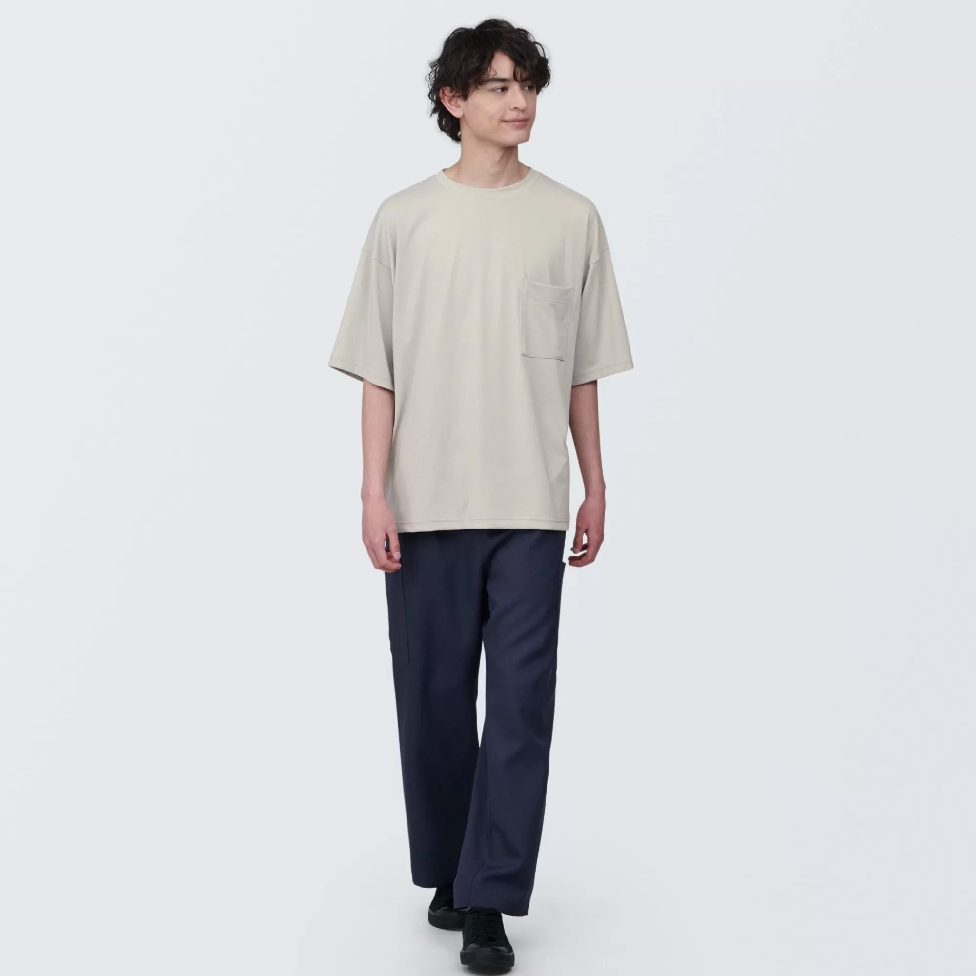 MUJI Labo Unisex Easy-Clean Quick Drying Crew Neck Short Sleeve T-Shirt Flash Sale