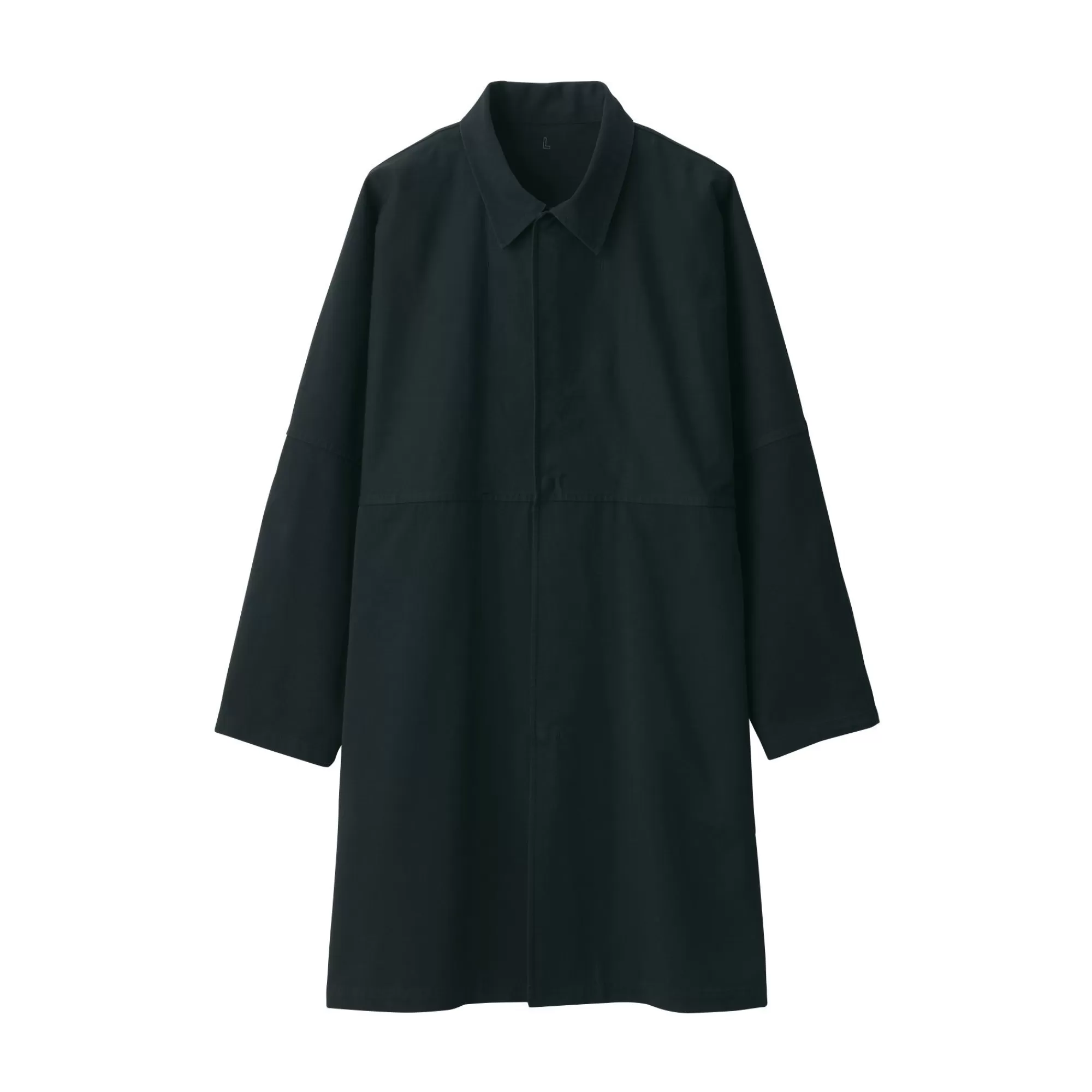 MUJI Labo Unisex Modacrylic Stand Fall Collar Coat Black Sale