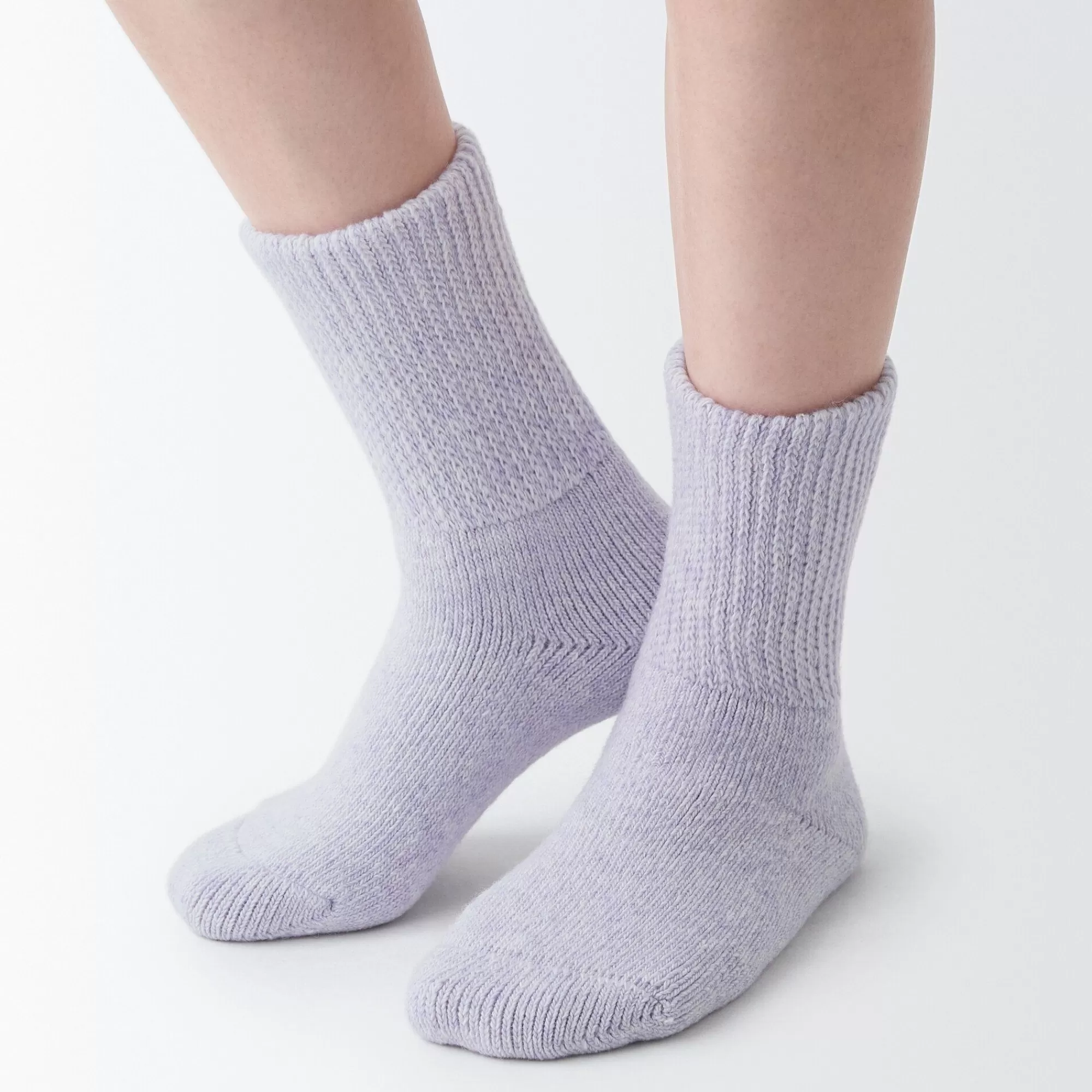 MUJI Loose Top Yak Wool Blend Cozy Socks New