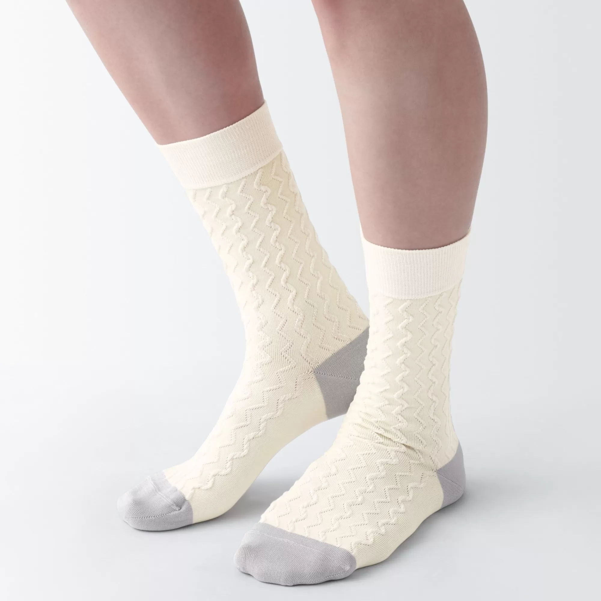 MUJI Lustrous Cotton Yarn Pattern Stitch Socks Shop