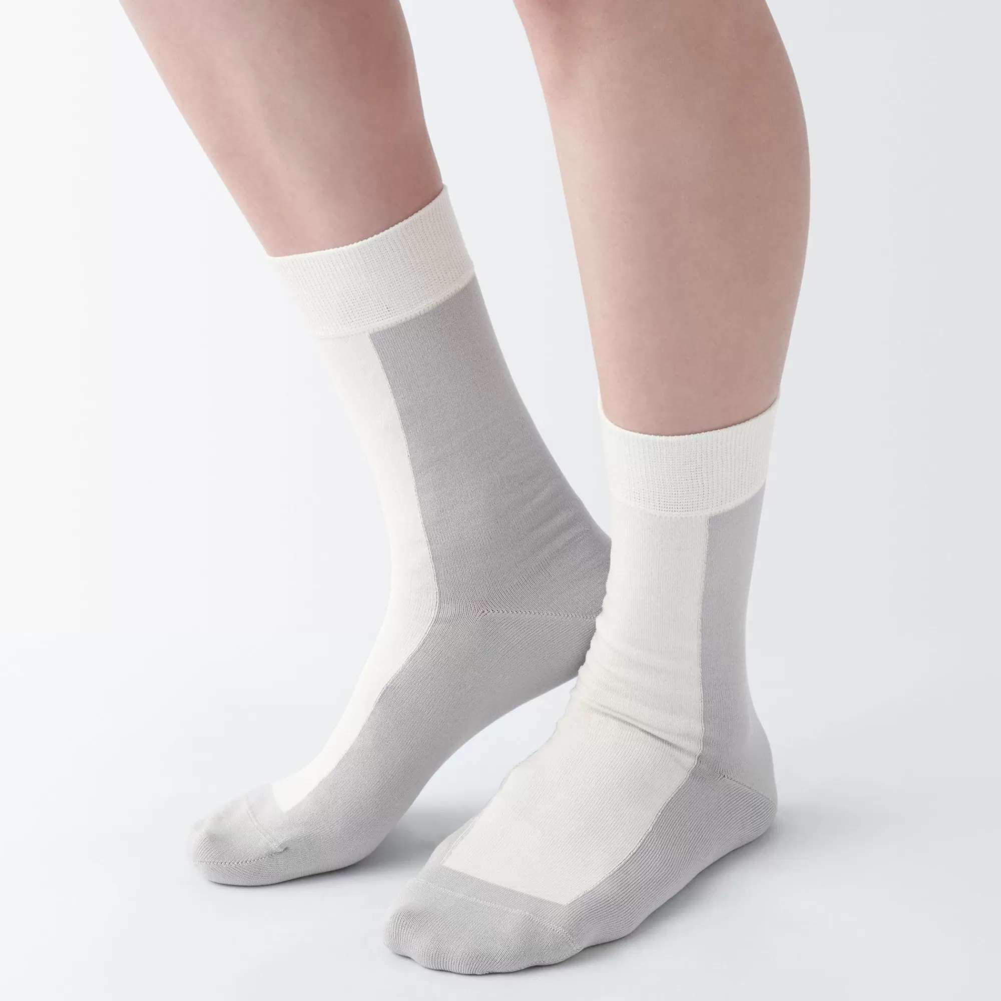 MUJI Lustrous Cotton Yarn Patterned Socks Outlet