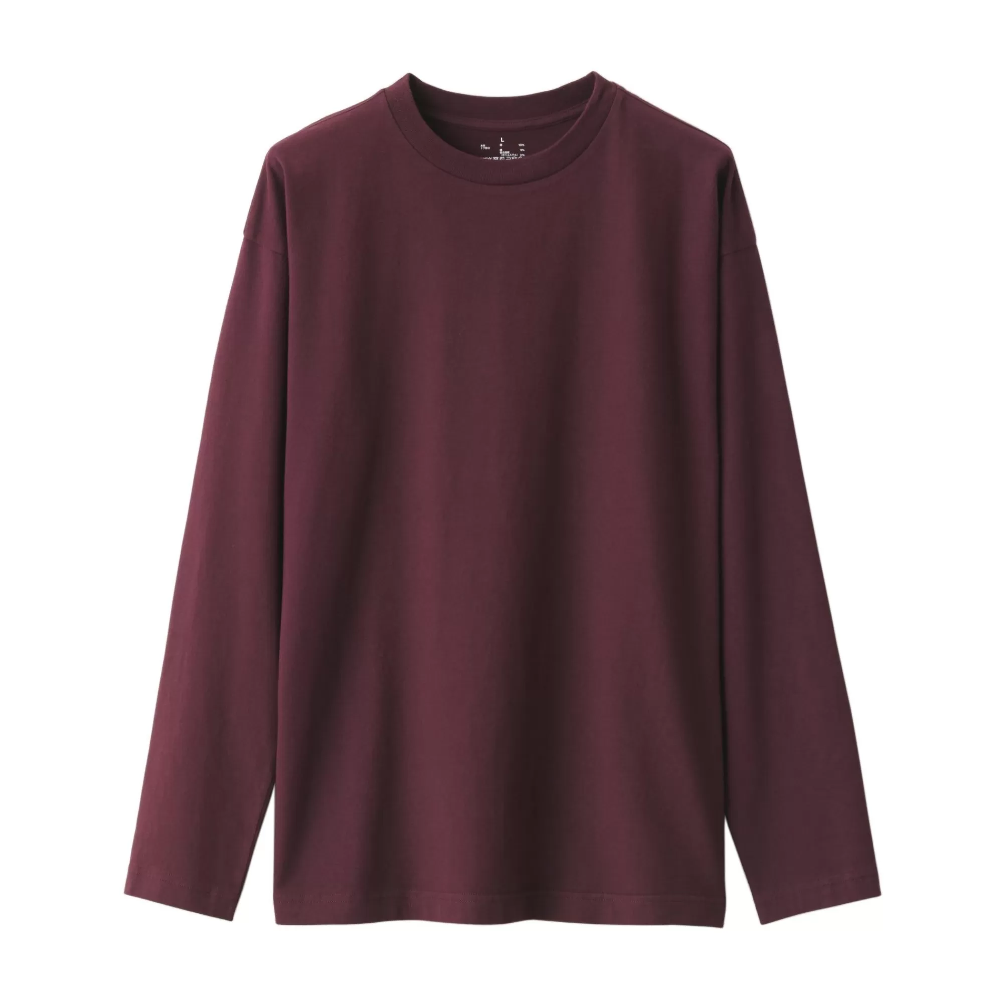 MUJI Men'S Brushed Jersey Crew Neck Long Sleeve T-Shirt Outlet