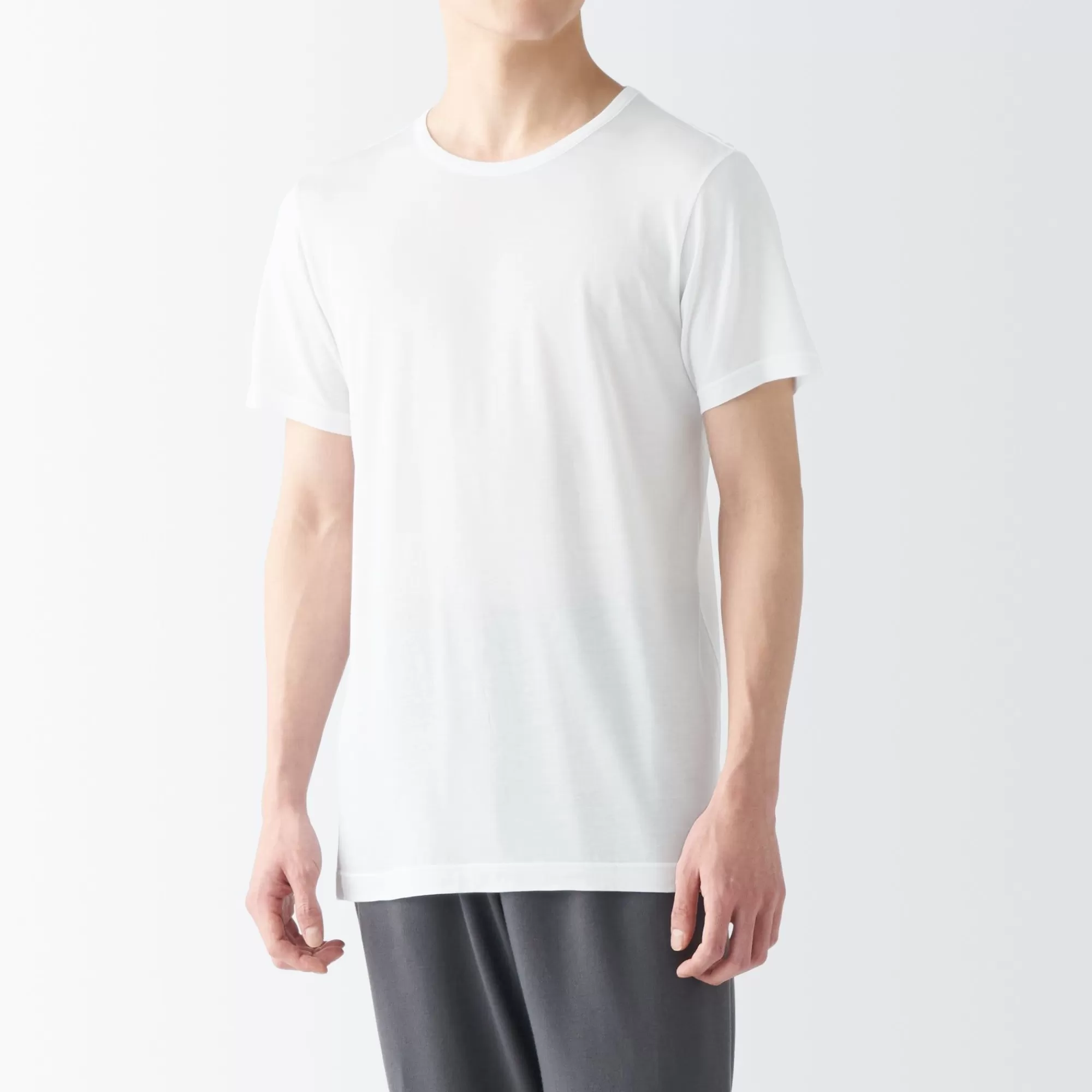 MUJI Men'S Cool Touch Smooth Crew Neck Short Sleeve T-Shirt Outlet