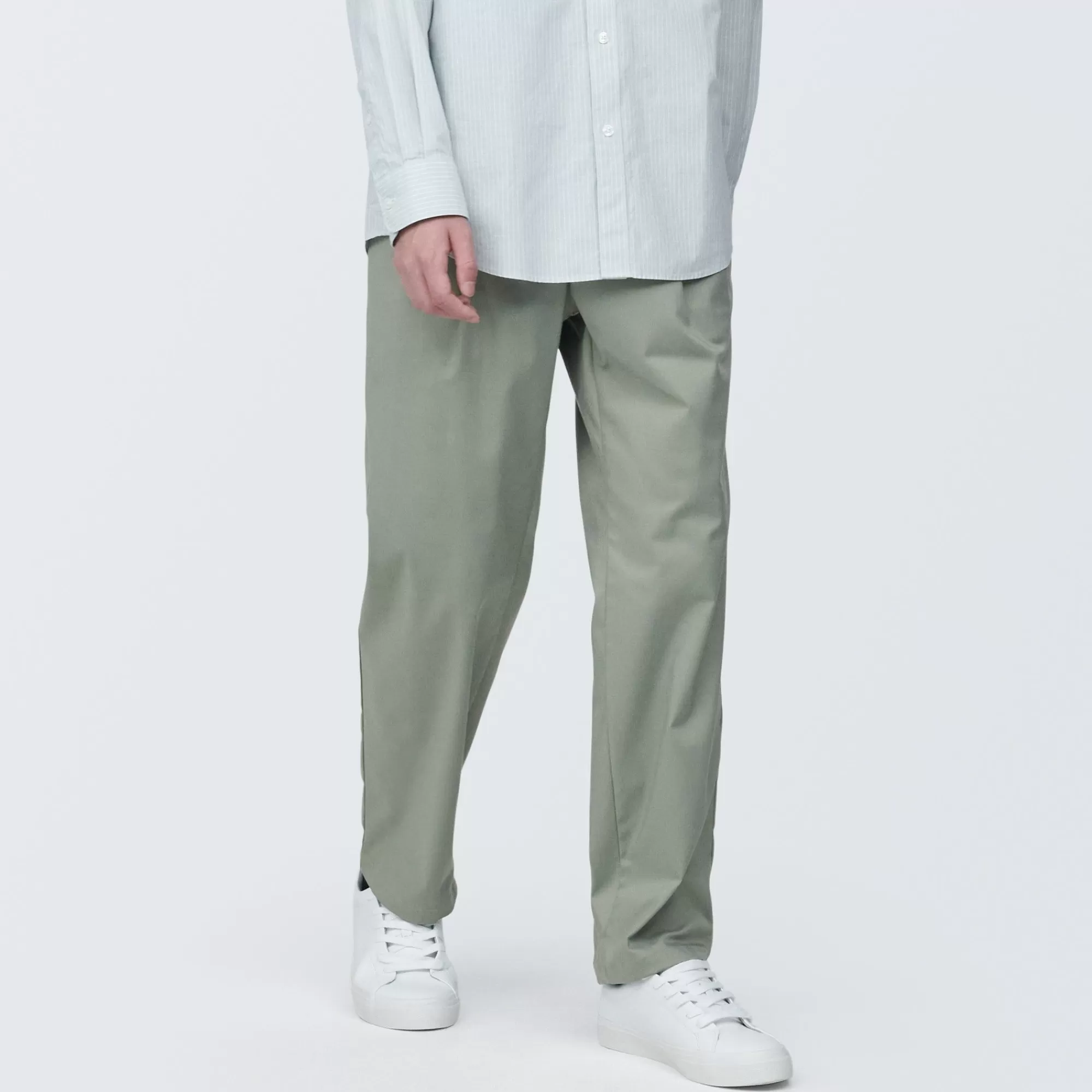 MUJI Men'S Crease-Resistant Darted Wide Easy Pants Hot