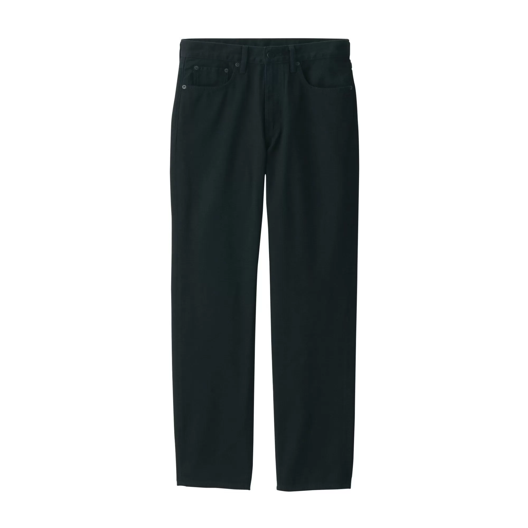 MUJI Men'S Denim Regular Fit Pants (L 32Inch / 82Cm) Black Sale