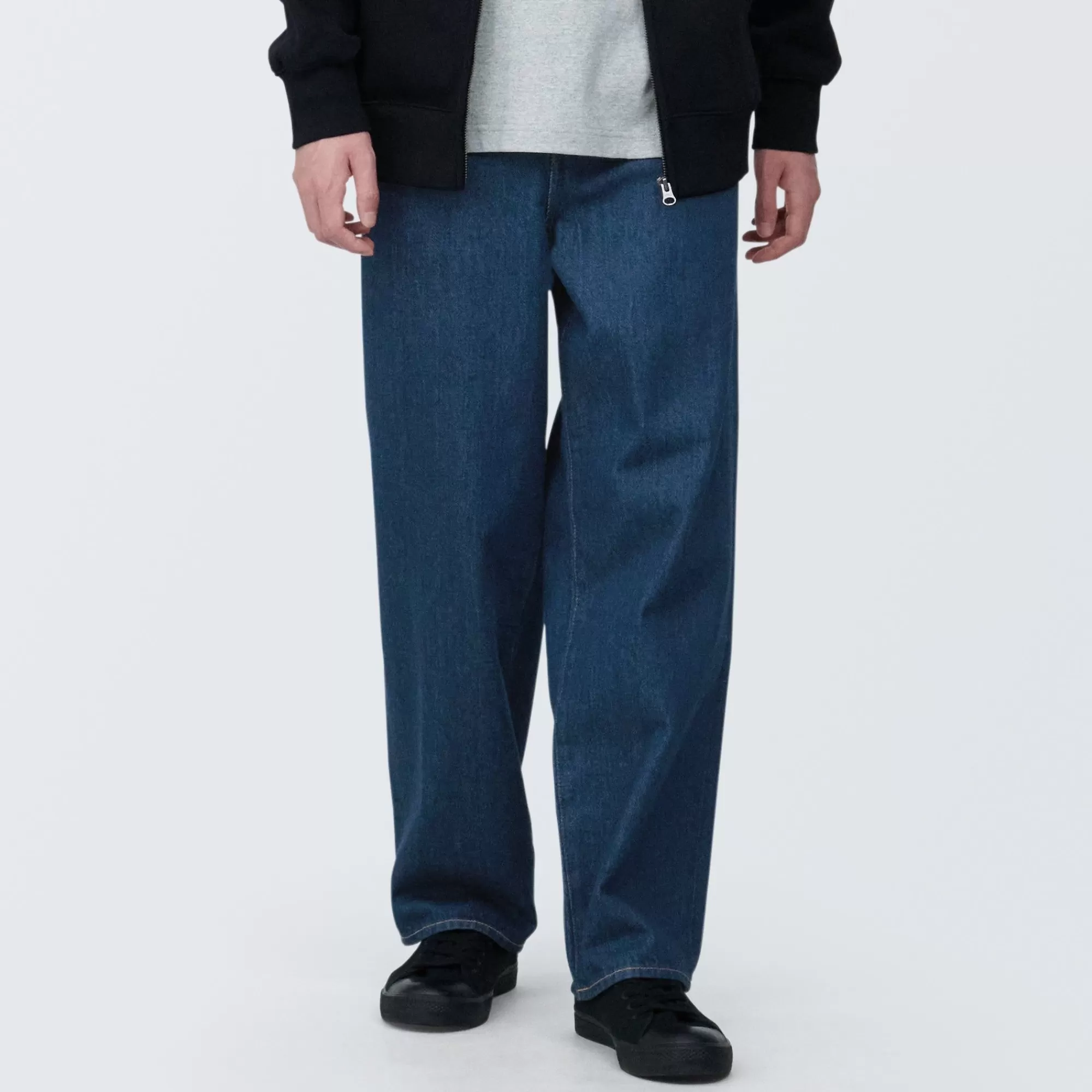 MUJI Men'S Denim Wide Pants (30 Inch / 76 Cm) Blue Online