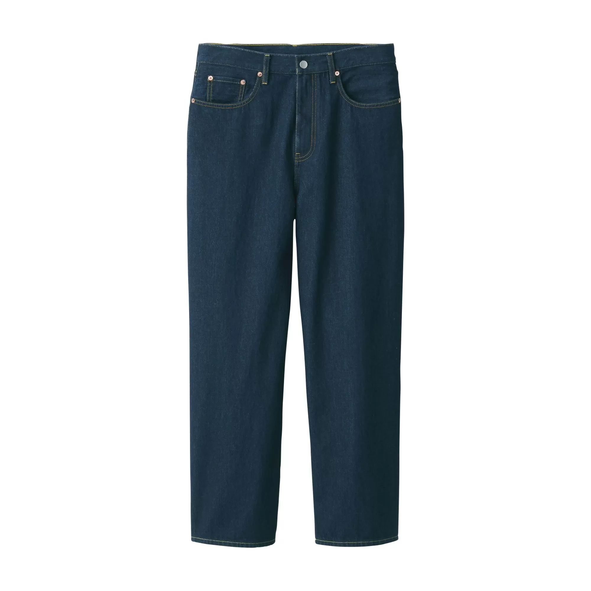 MUJI Men'S Denim Wide Pants (30 Inch / 76 Cm) Dark Navy Fashion