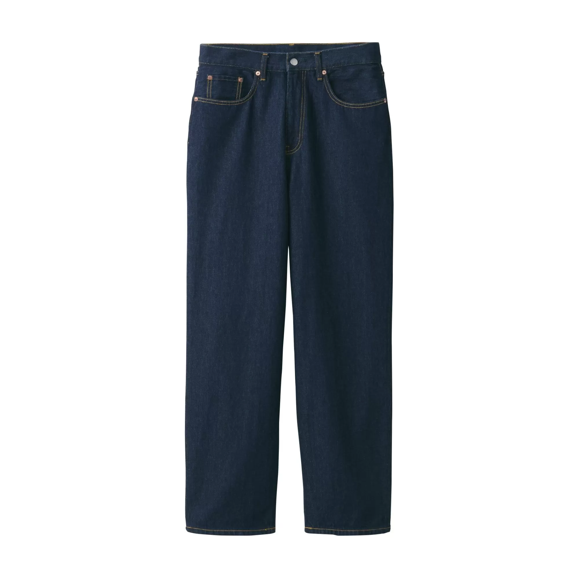 MUJI Men'S Denim Wide Pants (30 Inch / 76 Cm) Dark Navy Cheap