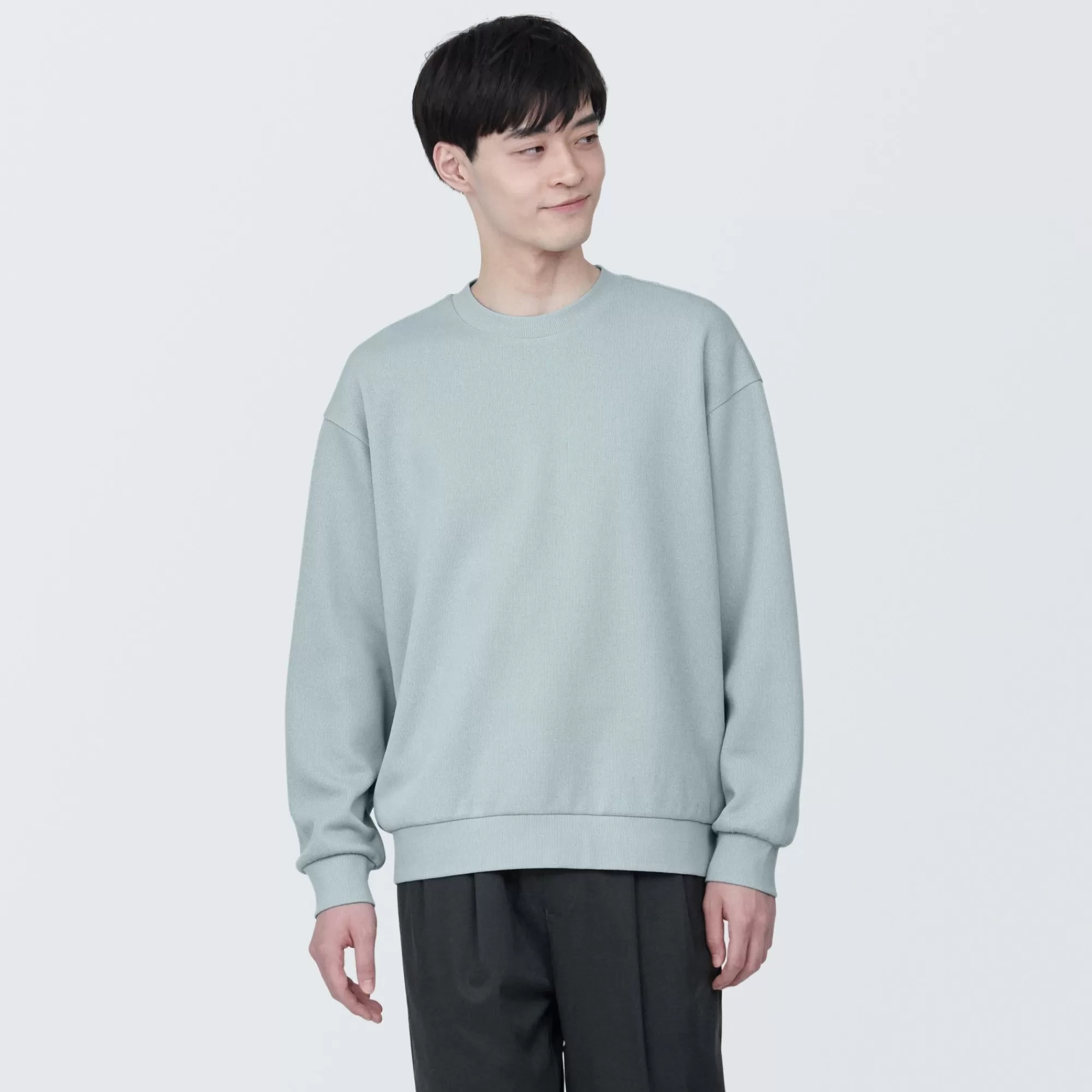 MUJI Men'S Double Knitted Crew Neck Pullover Sale