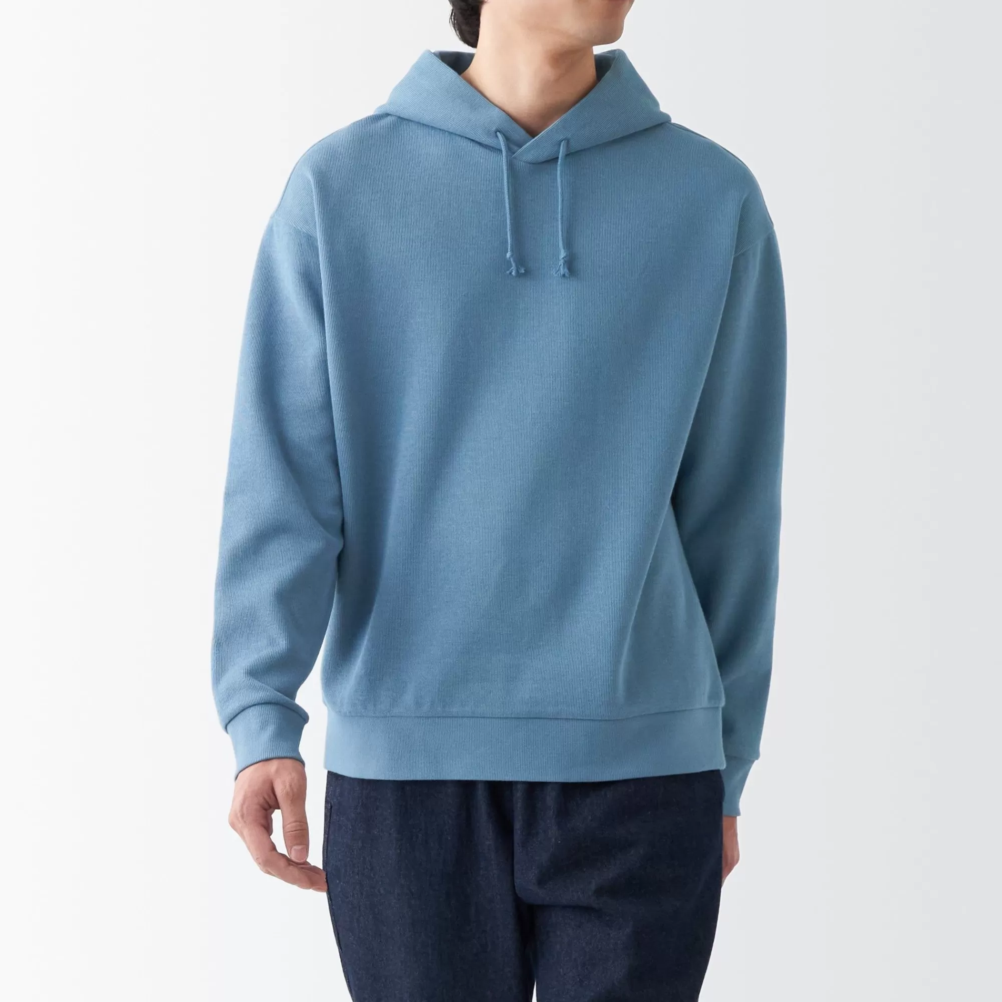 MUJI Men'S Double Knitted Pullover Hoodie Cheap