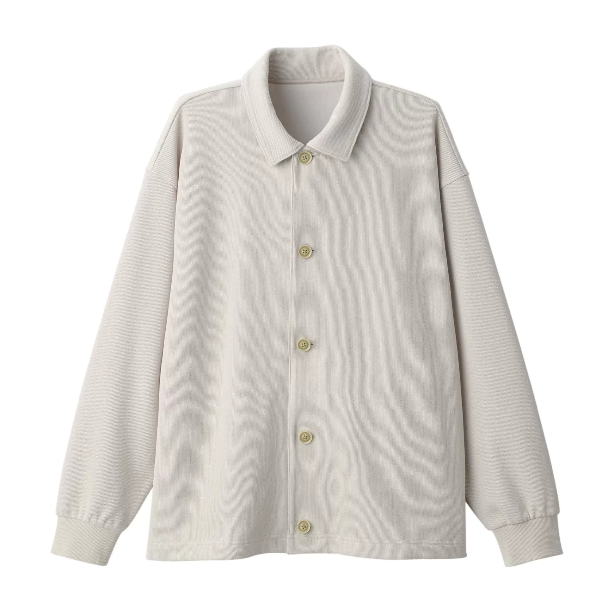 MUJI Men'S Double Knitted Shirt Cardigan Hot