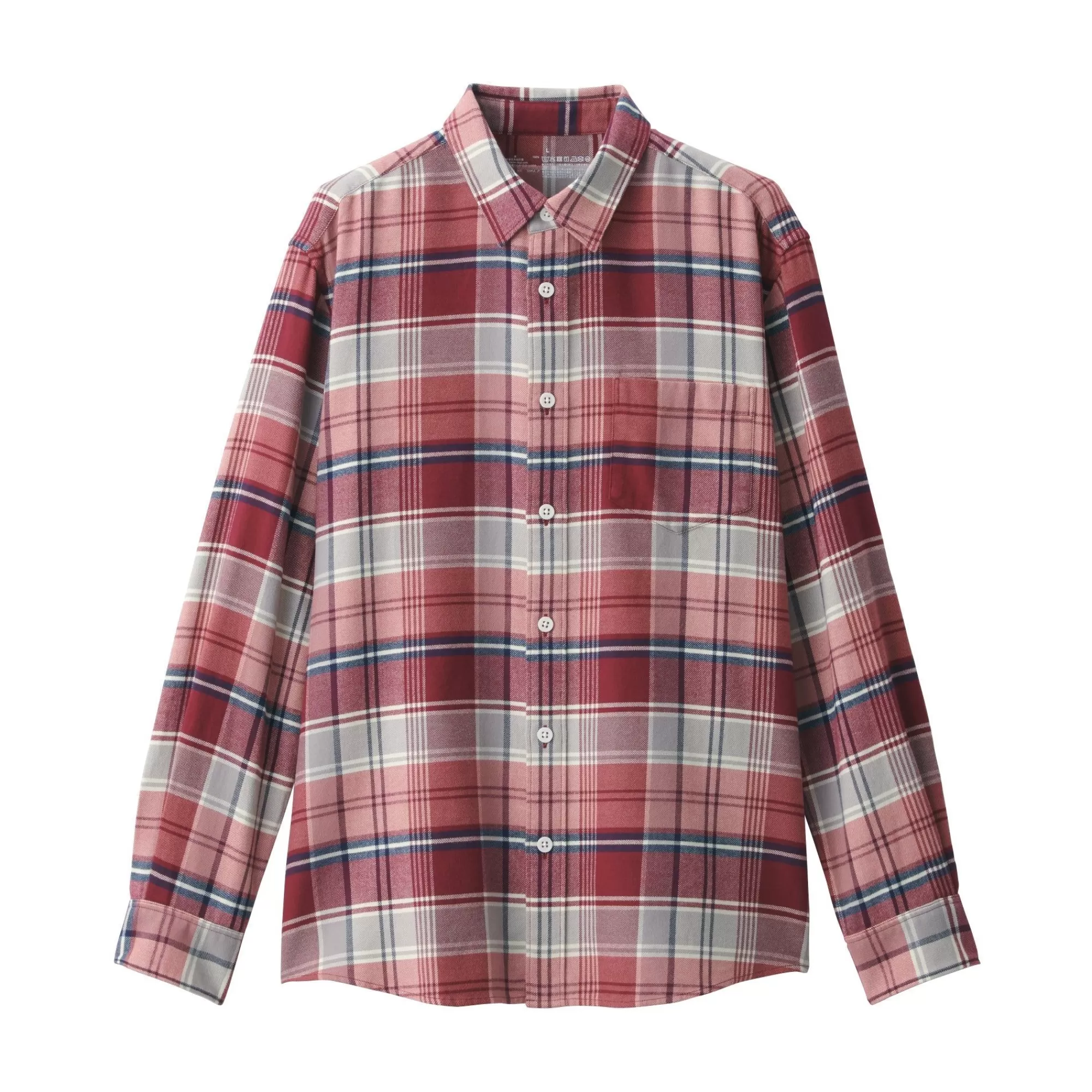 MUJI Men'S Flannel Long Sleeve Patterned Shirt Shop