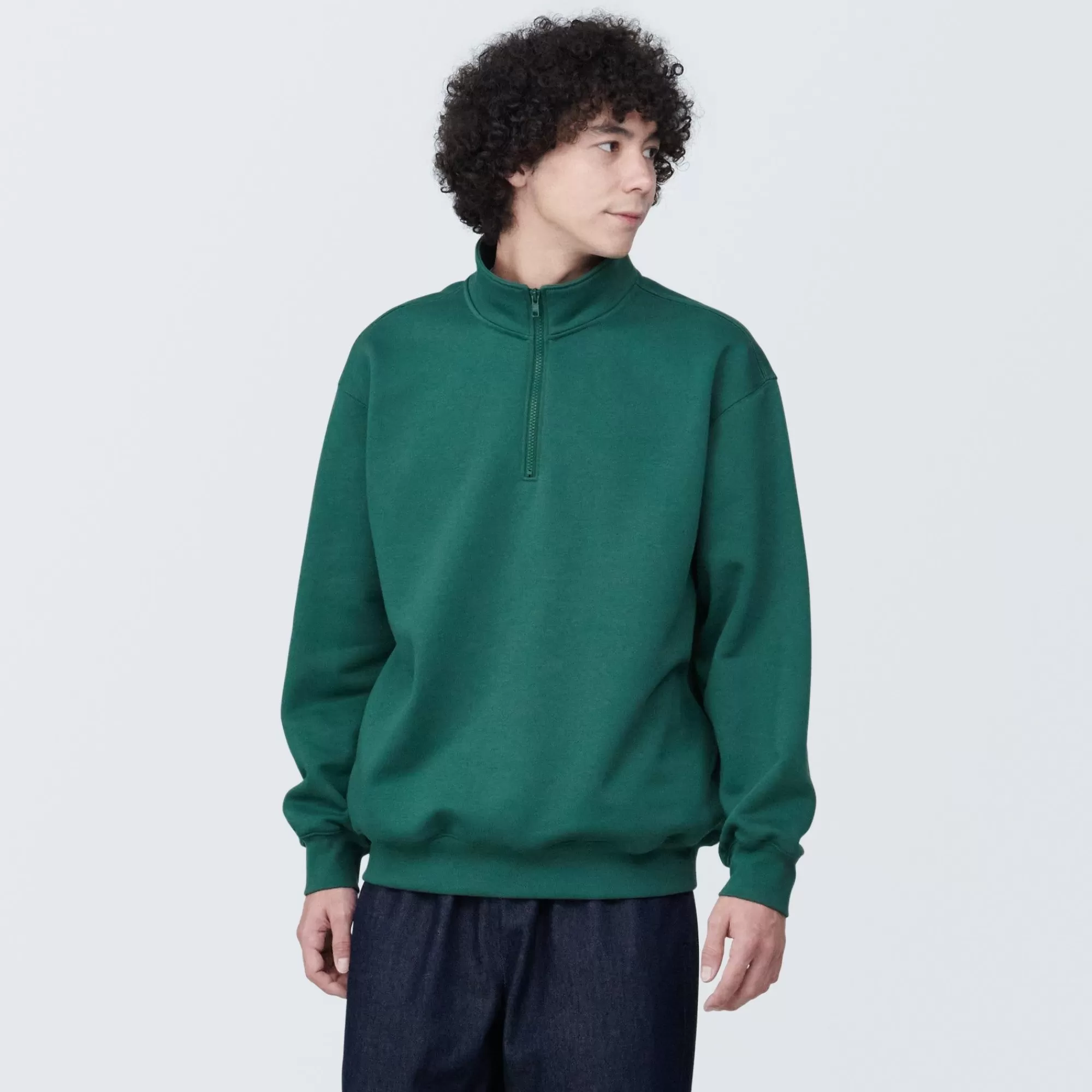 MUJI Men'S Half Zip Sweatshirt Hot