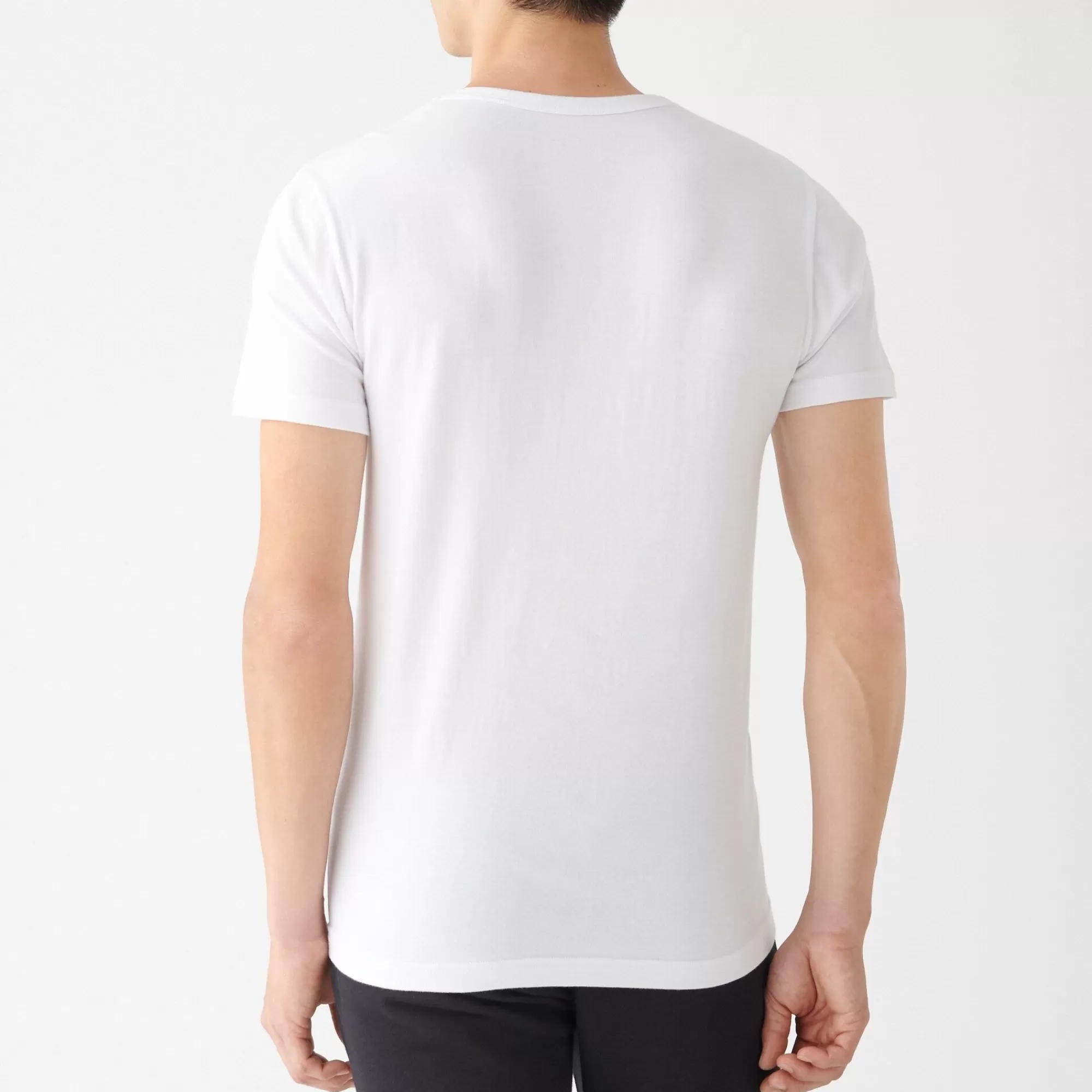 MUJI Men'S Heat Generating Cotton Crew Neck Short Sleeve T-Shirt Hot