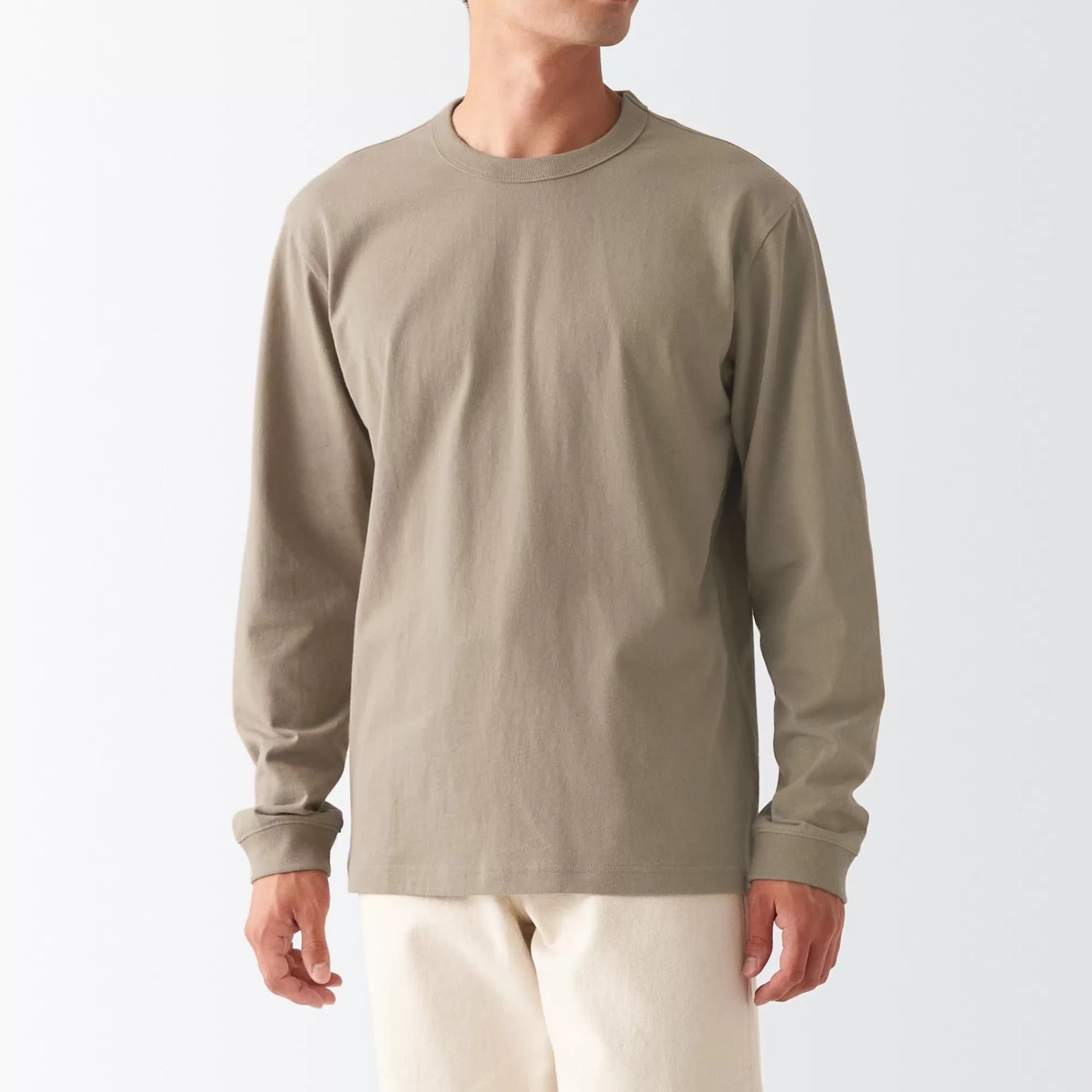 MUJI Men'S Heavyweight Jersey Long Sleeve T-Shirt Sale