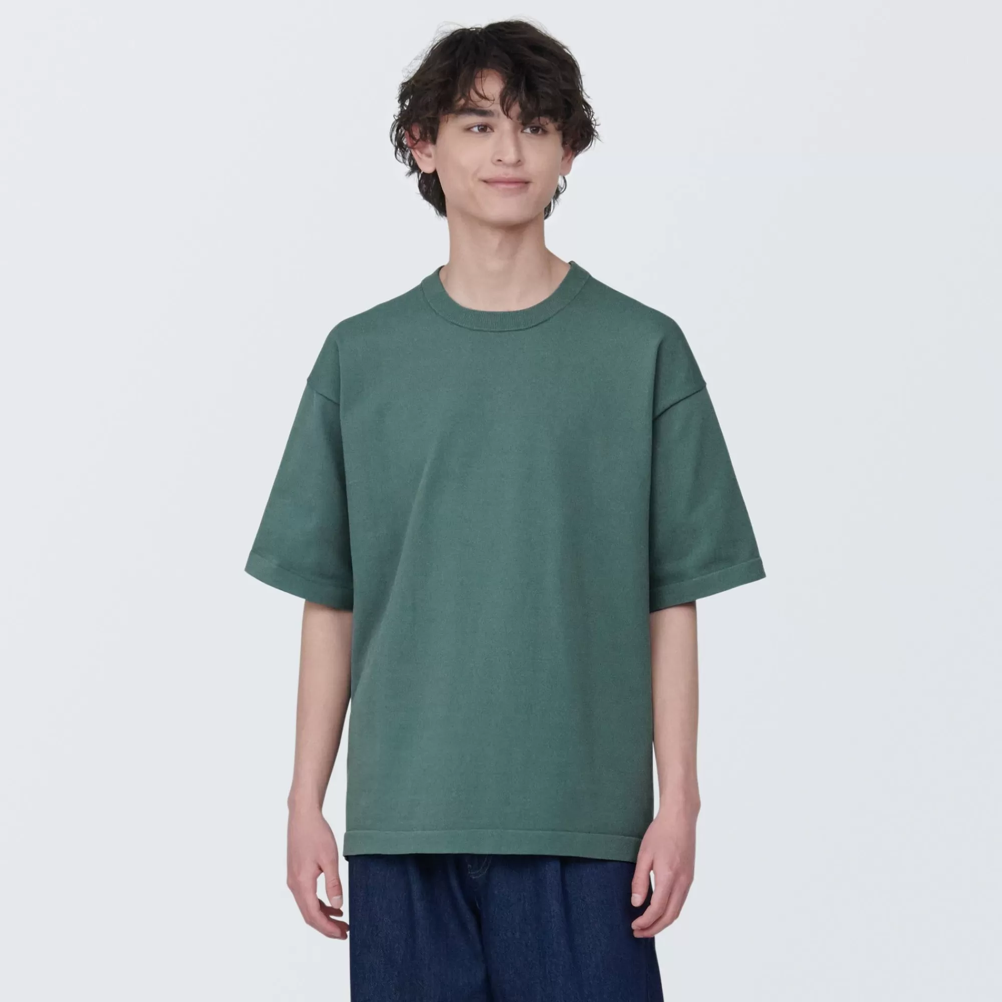 MUJI Men'S Jersey Crew Neck Short Sleeve T-Shirt Sale