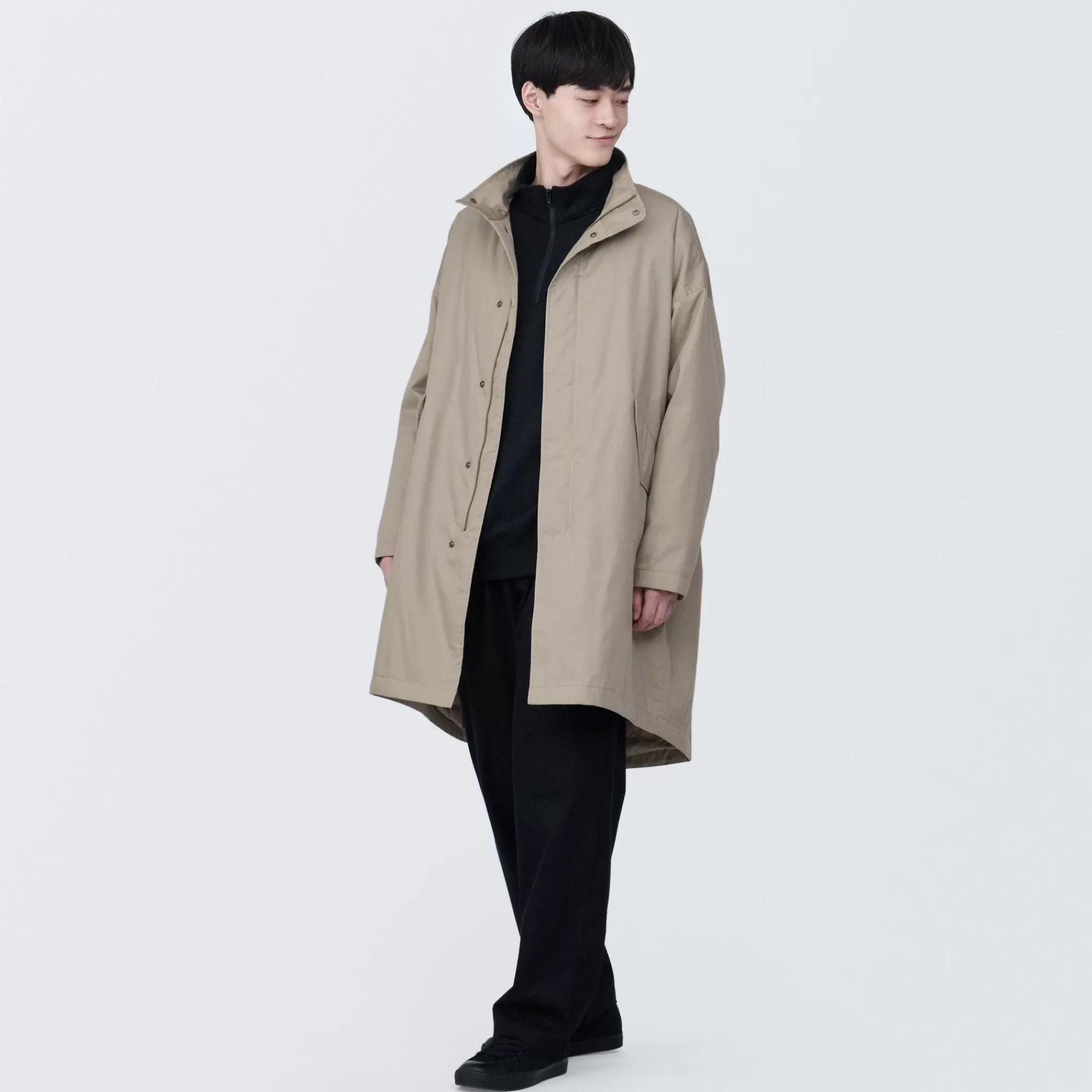 MUJI Men'S Kapok Blend Stand Collar Filled Coat Best