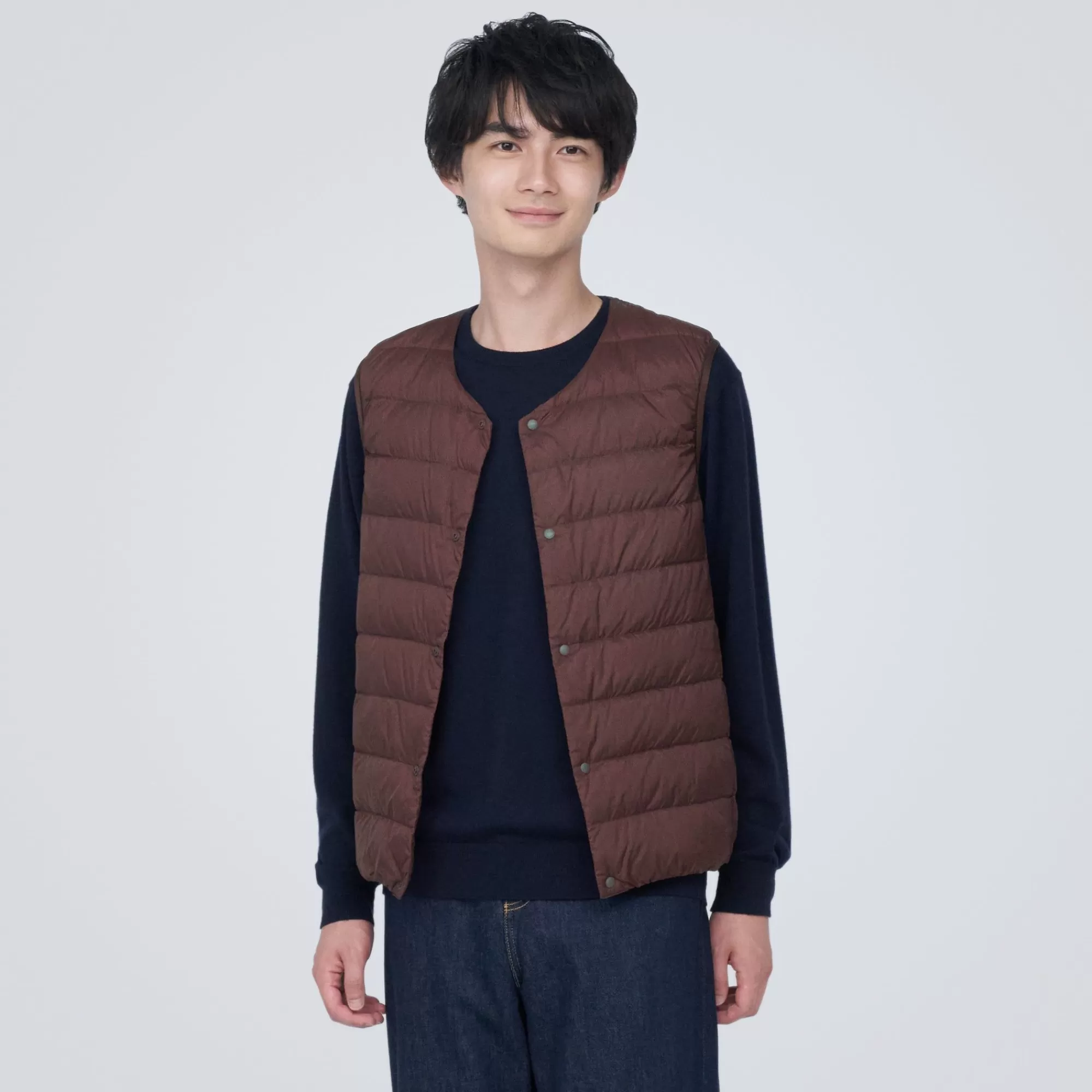 MUJI Men'S Lightweight Down Collarless Vest Best