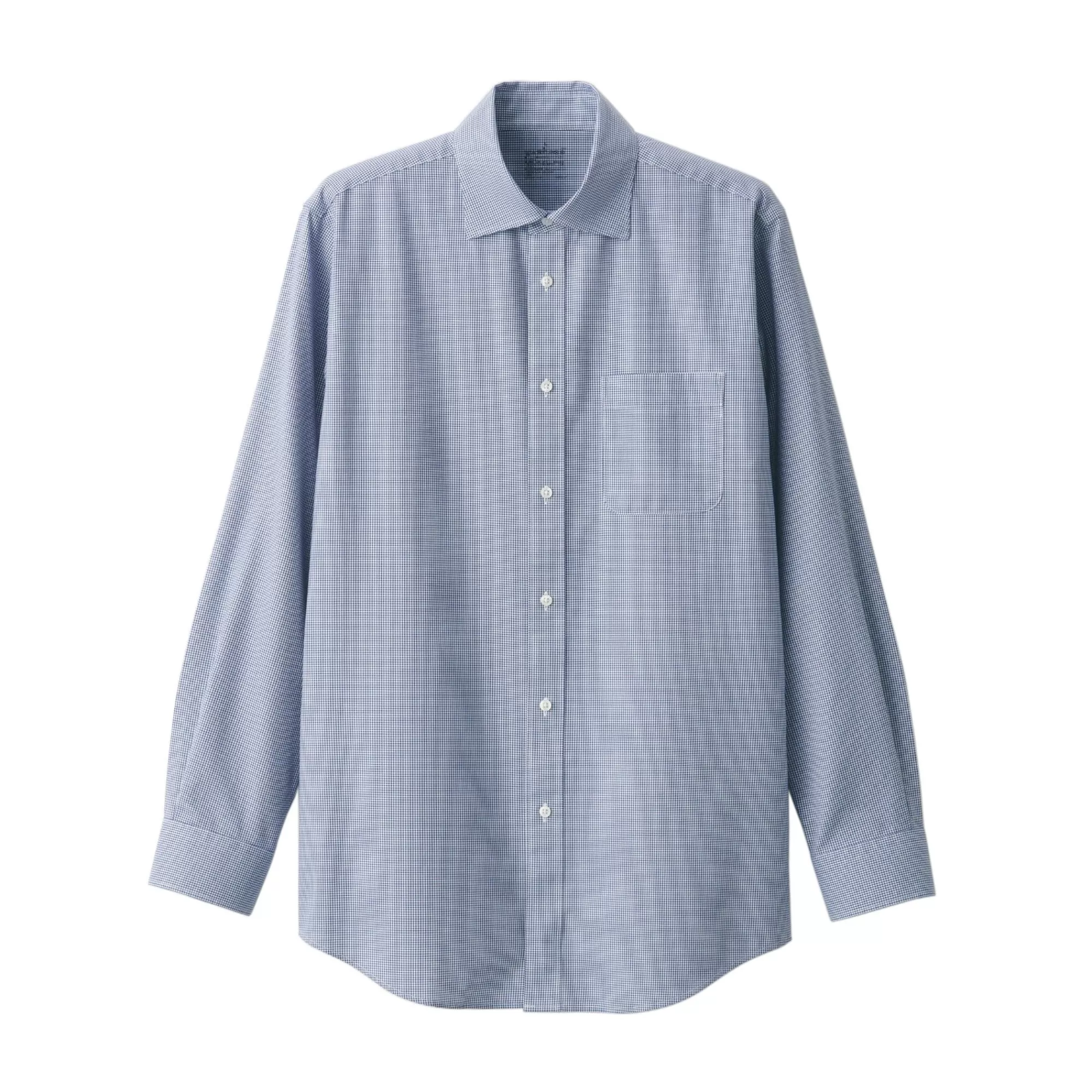 MUJI Men'S Non-Iron Semi Wide Collar Patterned Shirt Sale