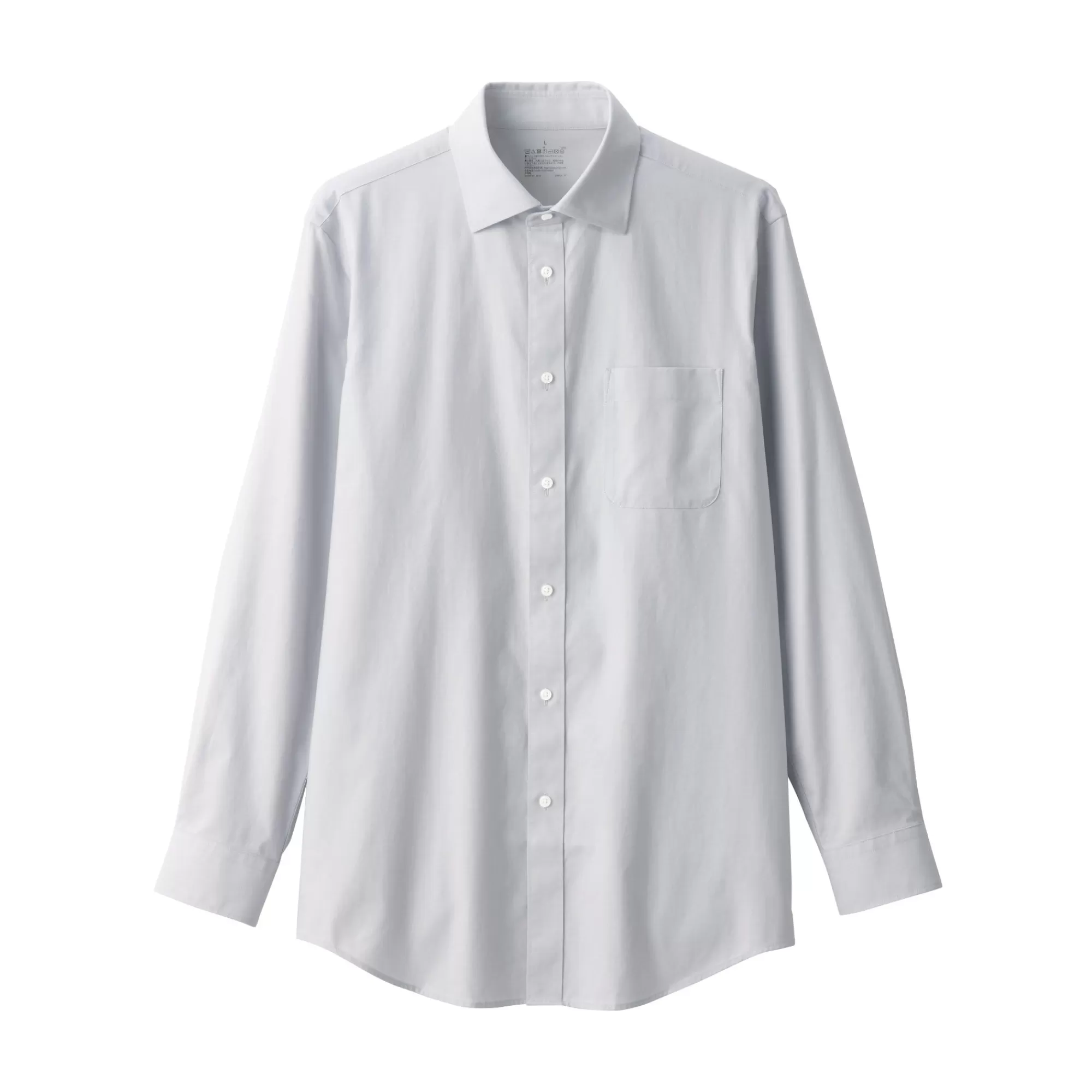 MUJI Men'S Non-Iron Semi Wide Collar Shirt Outlet