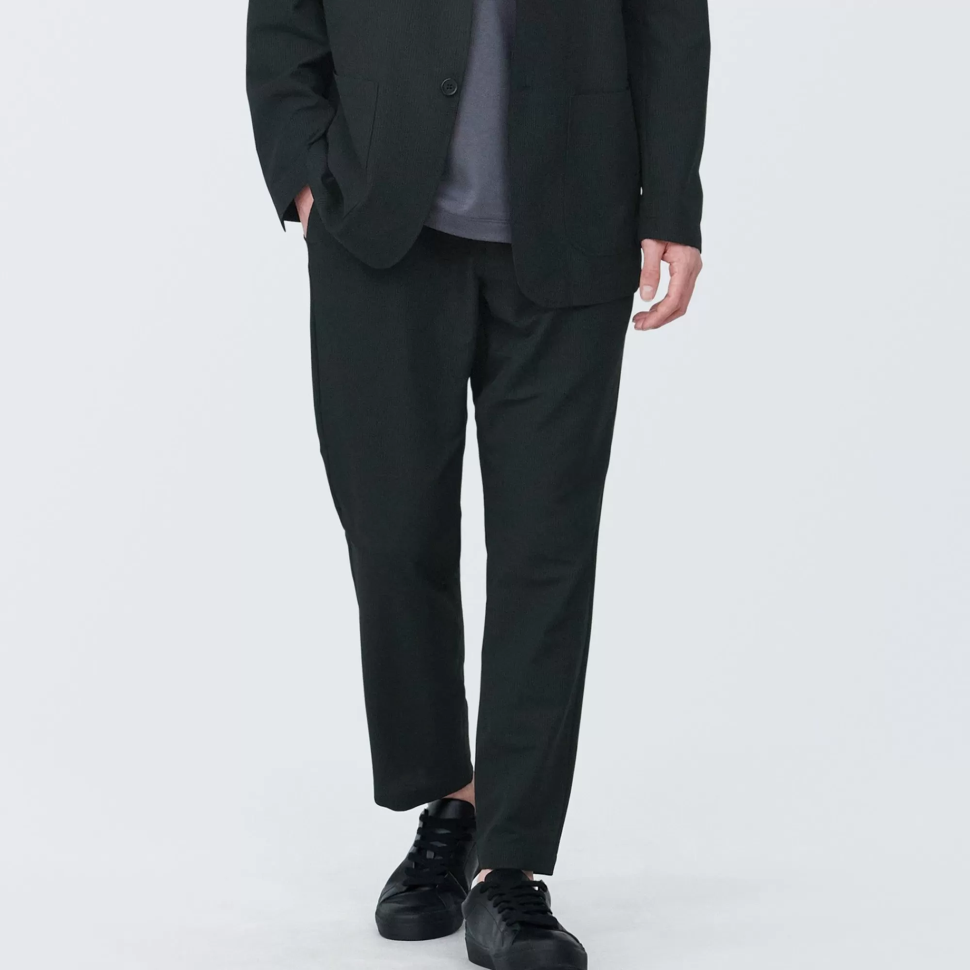 MUJI Men'S Seersucker Tapered Pants Cheap