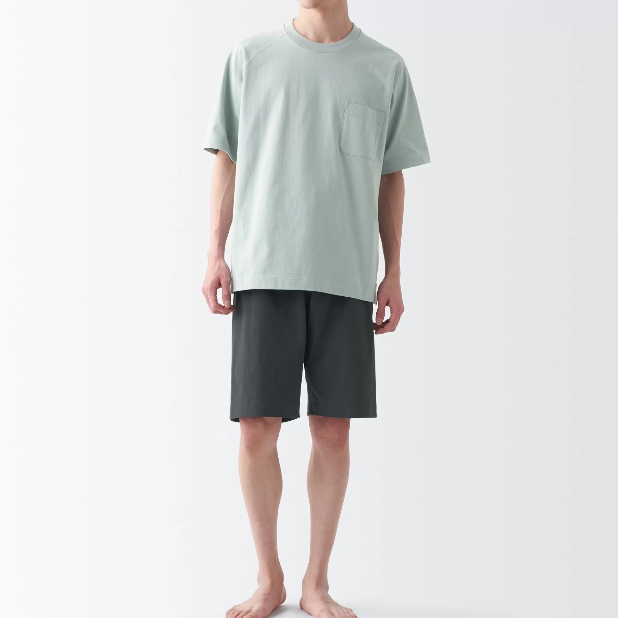 MUJI Men'S Short Sleeve Loungewear Set Clearance