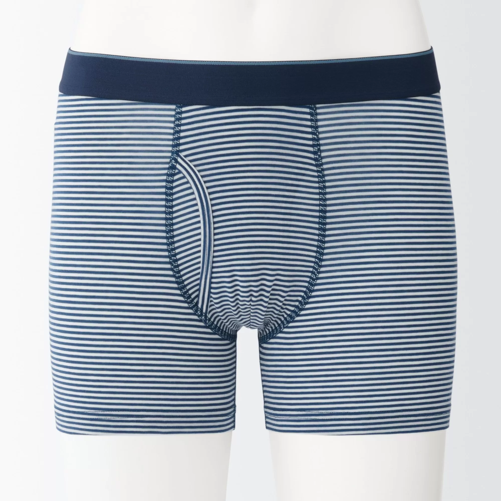 MUJI Men'S Smooth Front Open Striped Boxer Brief Best