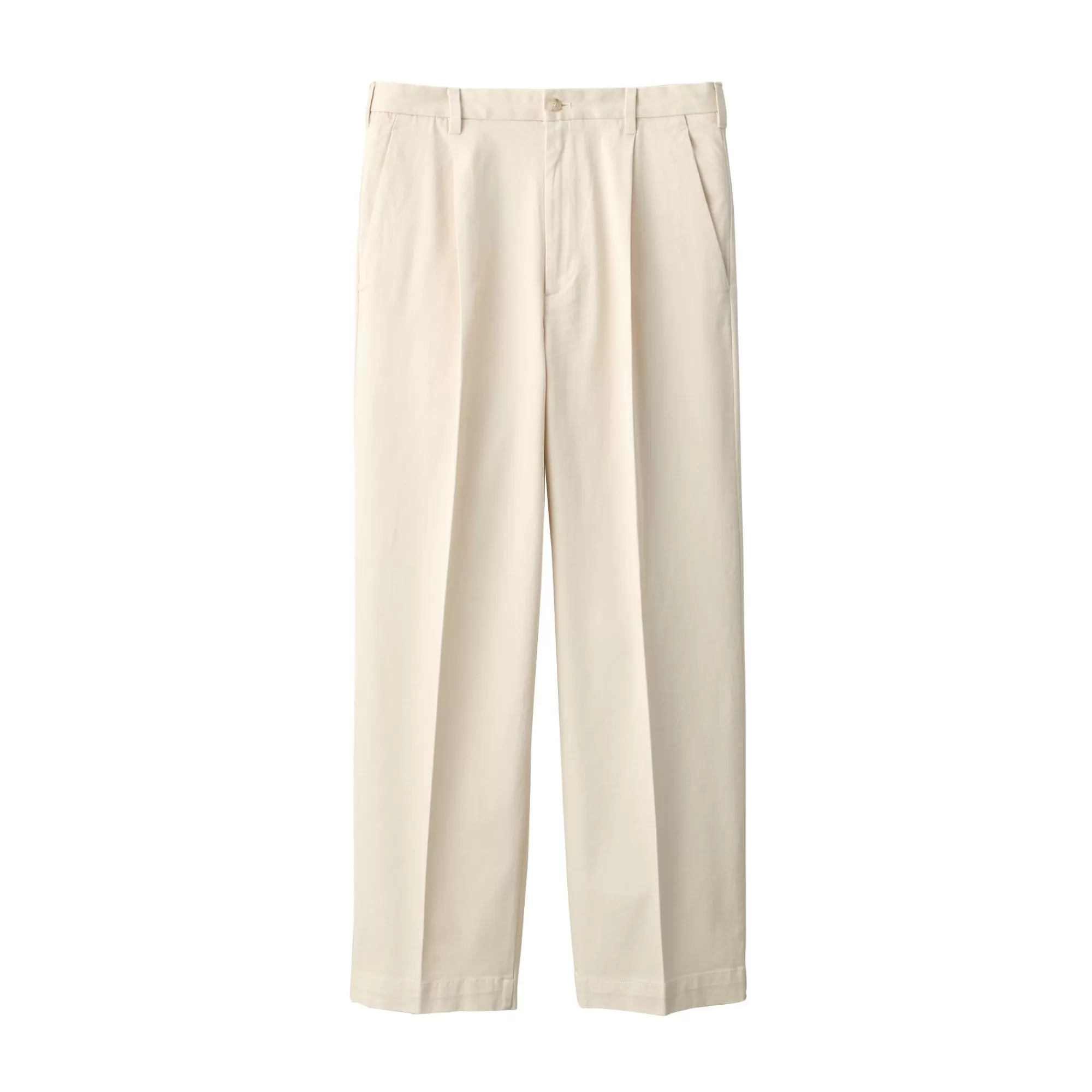 MUJI Men'S Stretch Chino Tuck Wide Pants Cheap