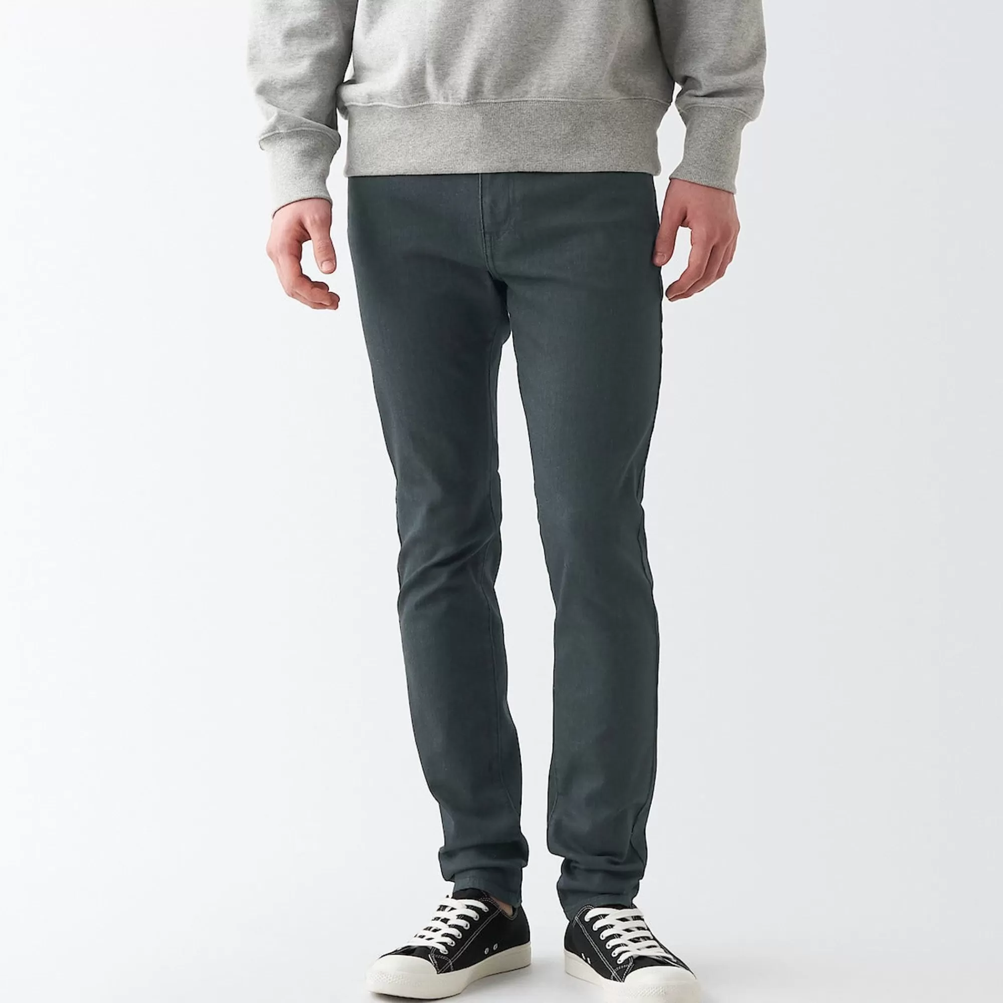 MUJI Men'S Super Stretch Denim Skinny Pants Charcoal Grey (L 30Inch / 76Cm) Charcoal Gray Outlet