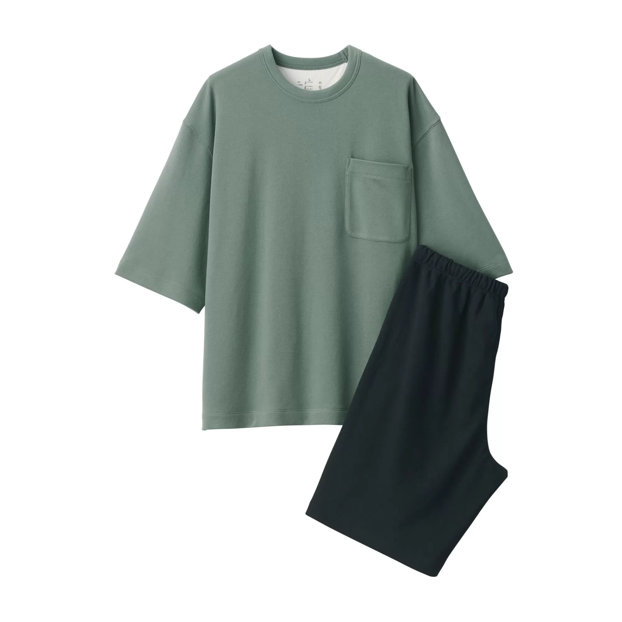 MUJI Men'S Sweatshirt Short Sleeve Loungewear Set Shop